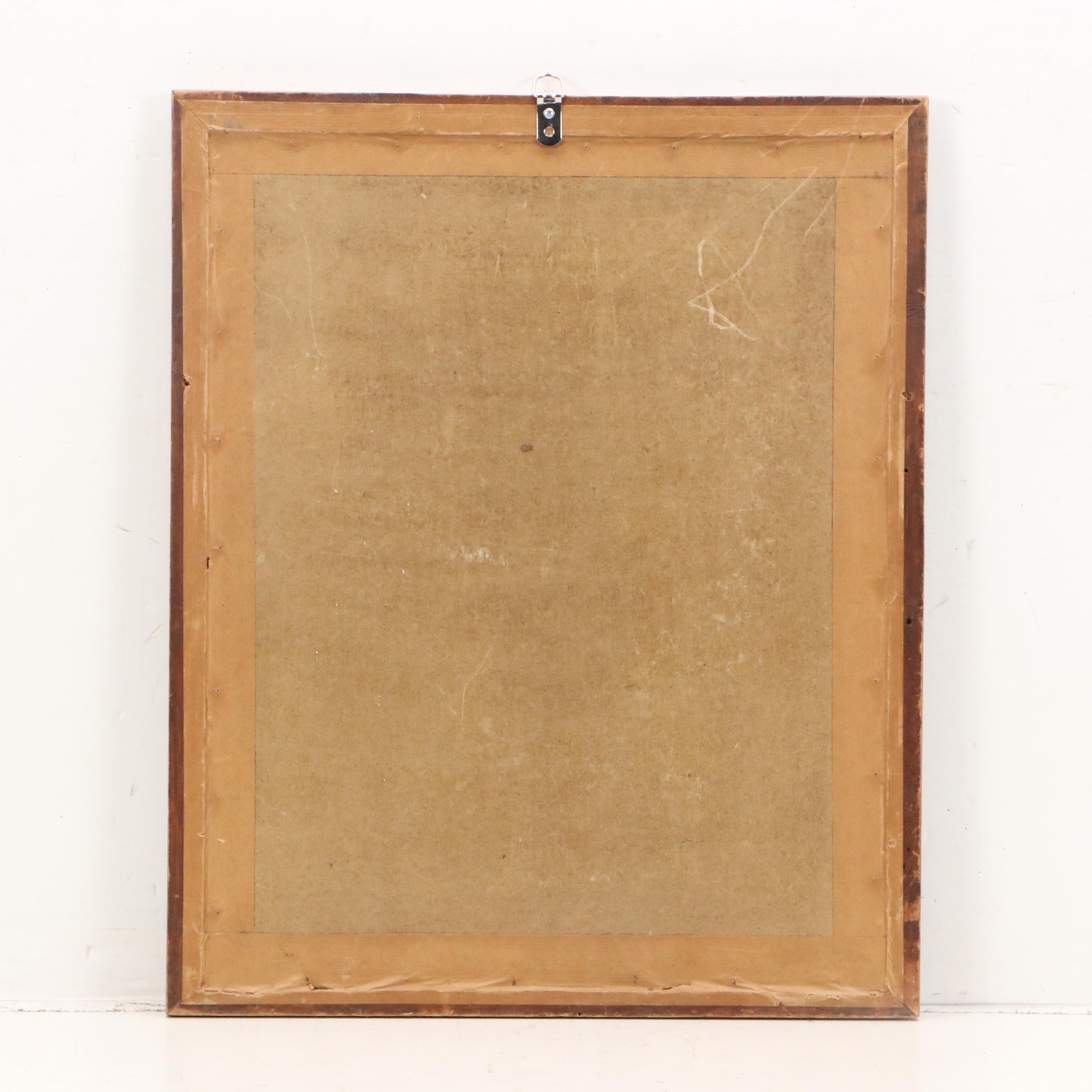 French Needlepoint Embroidery with Crowned King, 19th Century