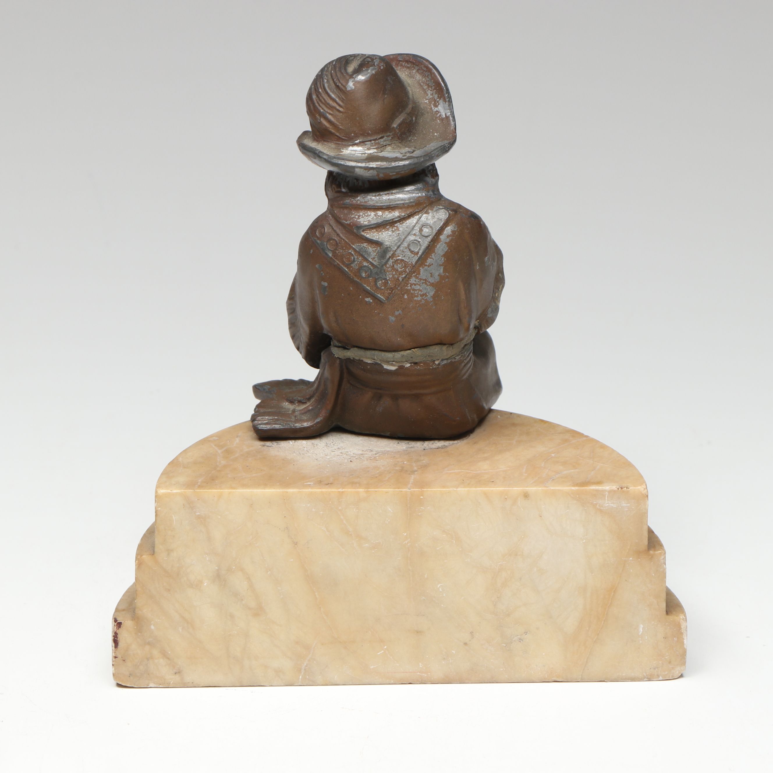 Marble and Bronze Finish Metal Figural Bookends