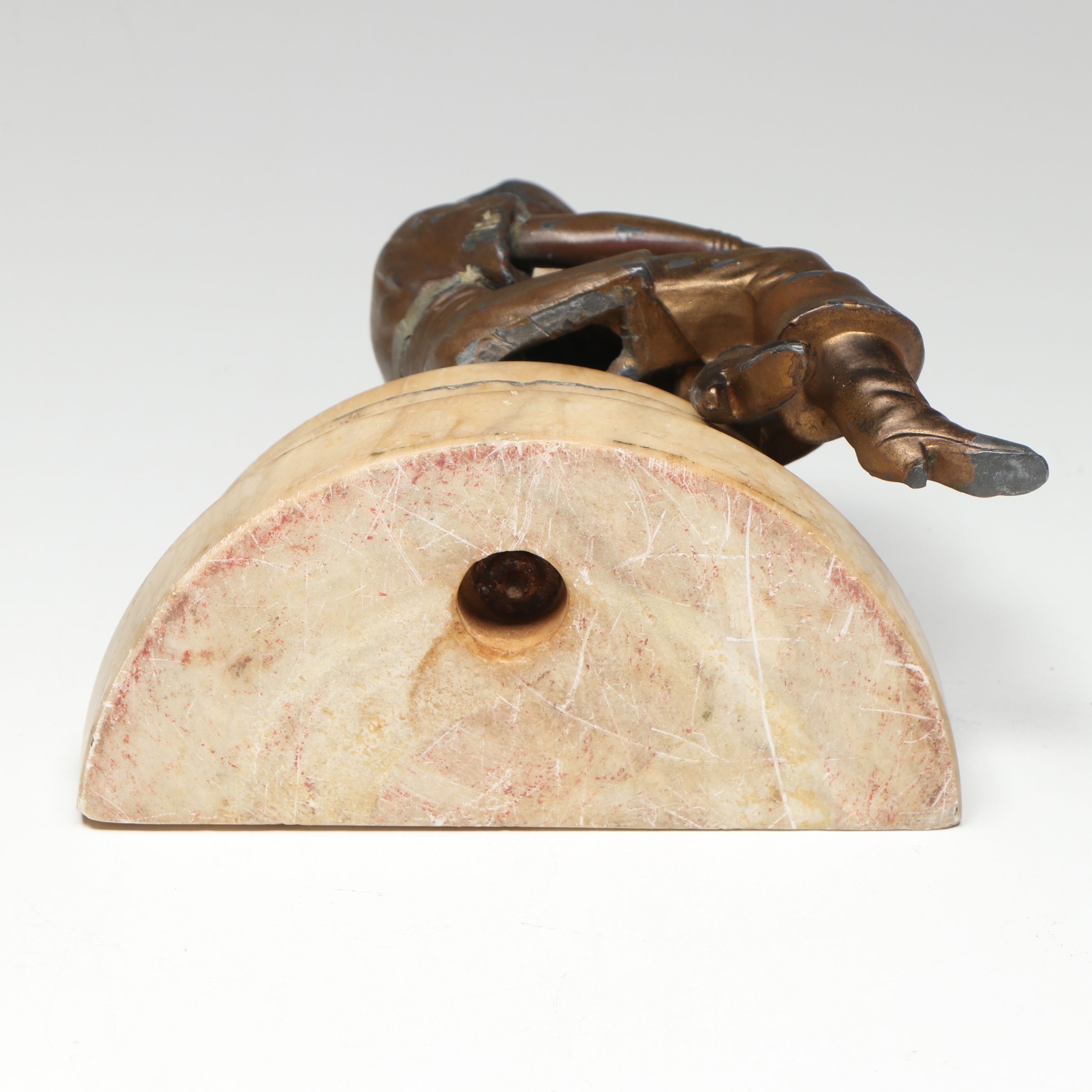 Marble and Bronze Finish Metal Figural Bookends