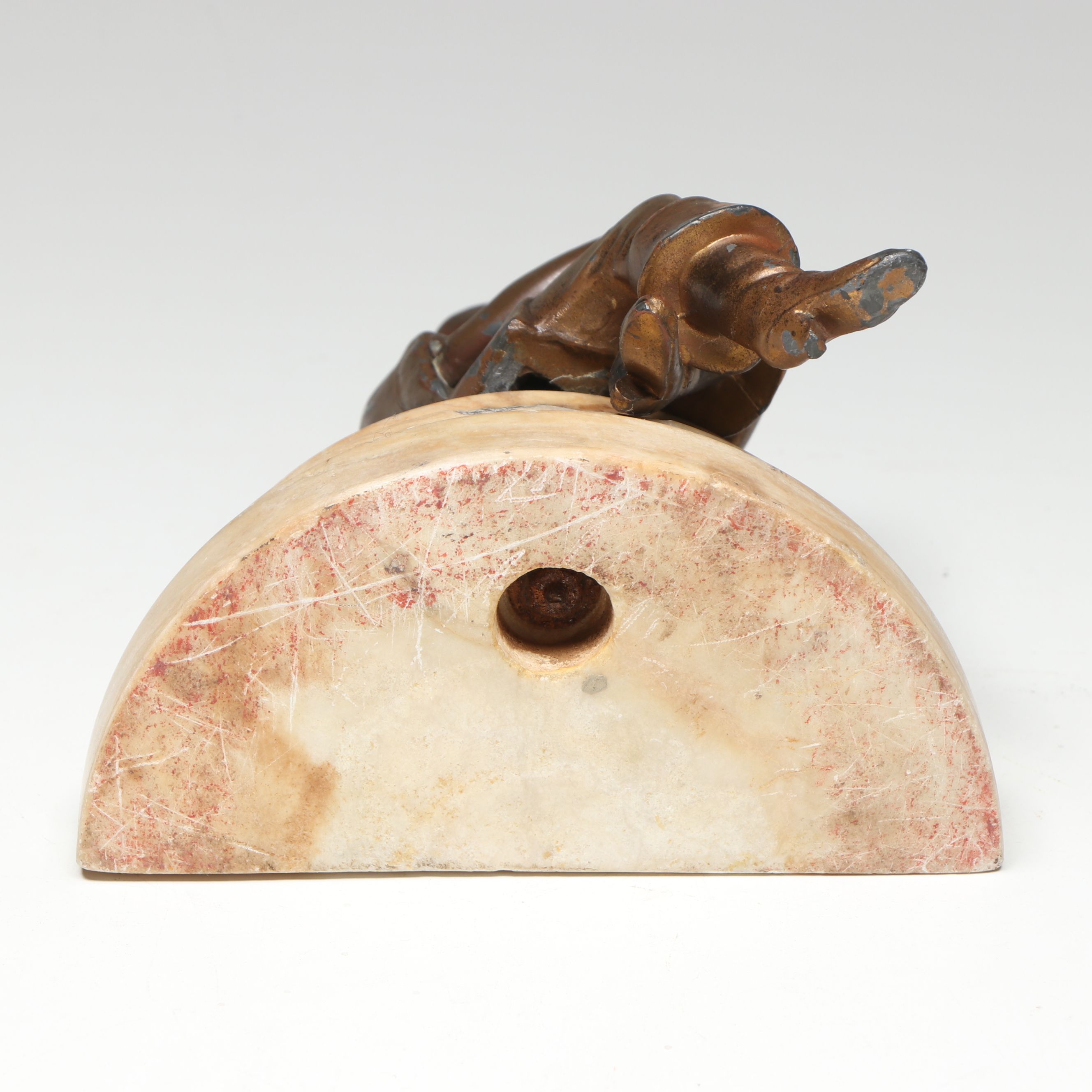 Marble and Bronze Finish Metal Figural Bookends