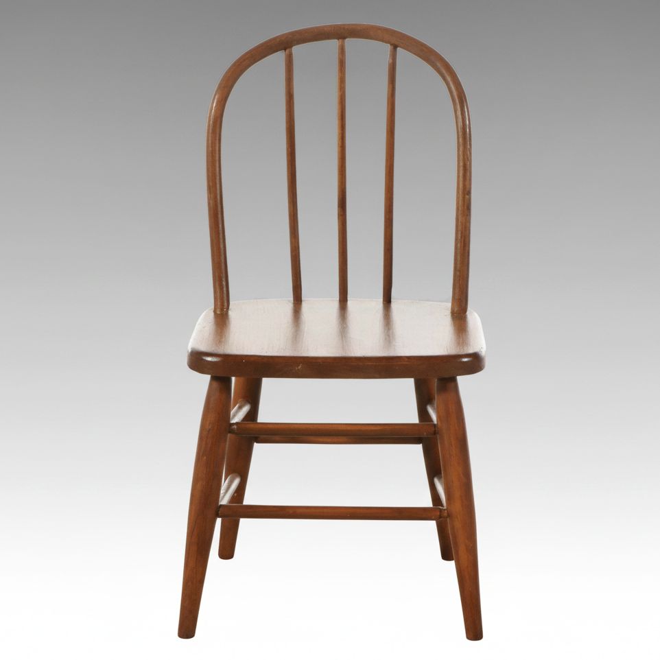 Vintage Windsor Style Wooden Spindle-Back Child's Chair, Mid-20th Century