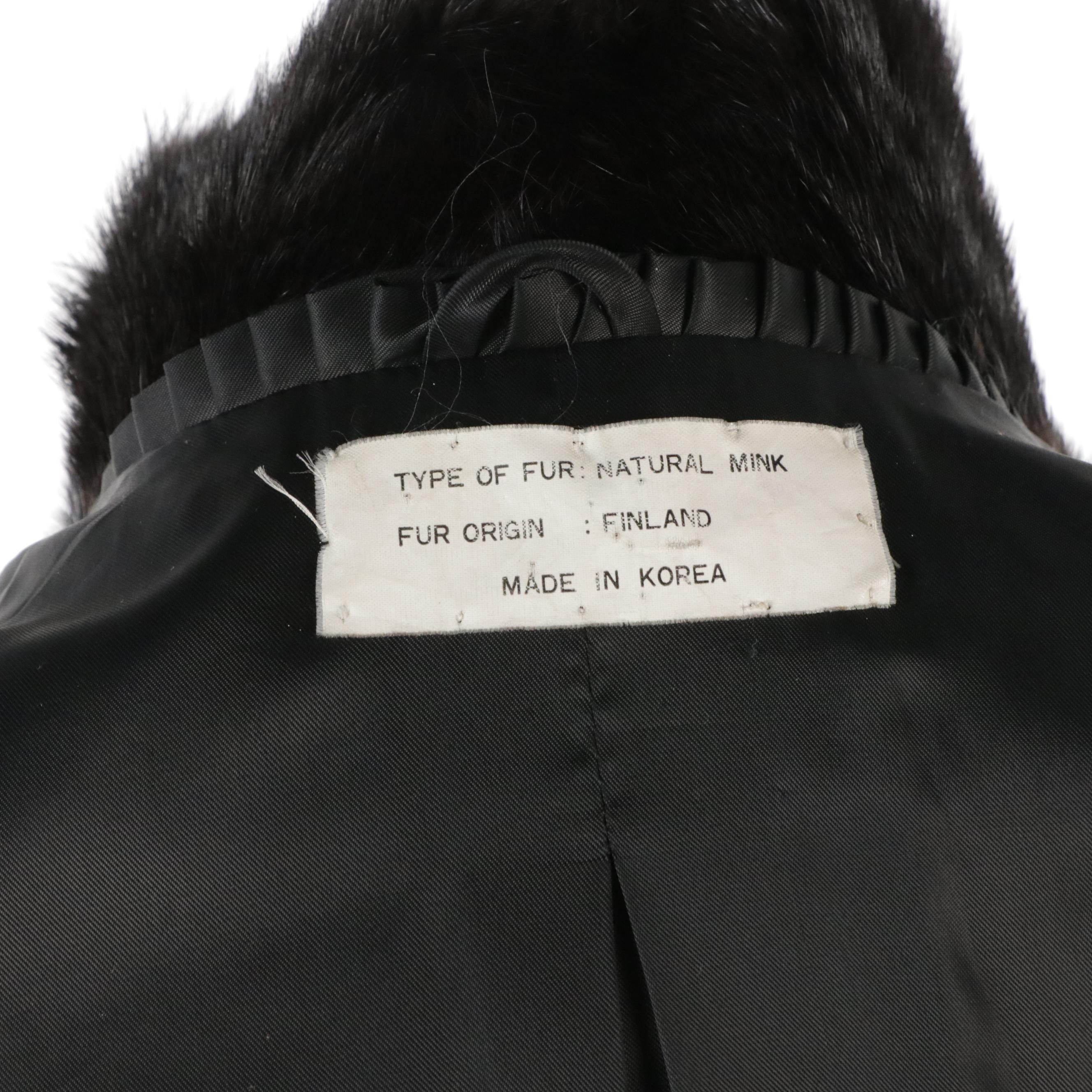 Mink Fur Silk Lined Long Coat