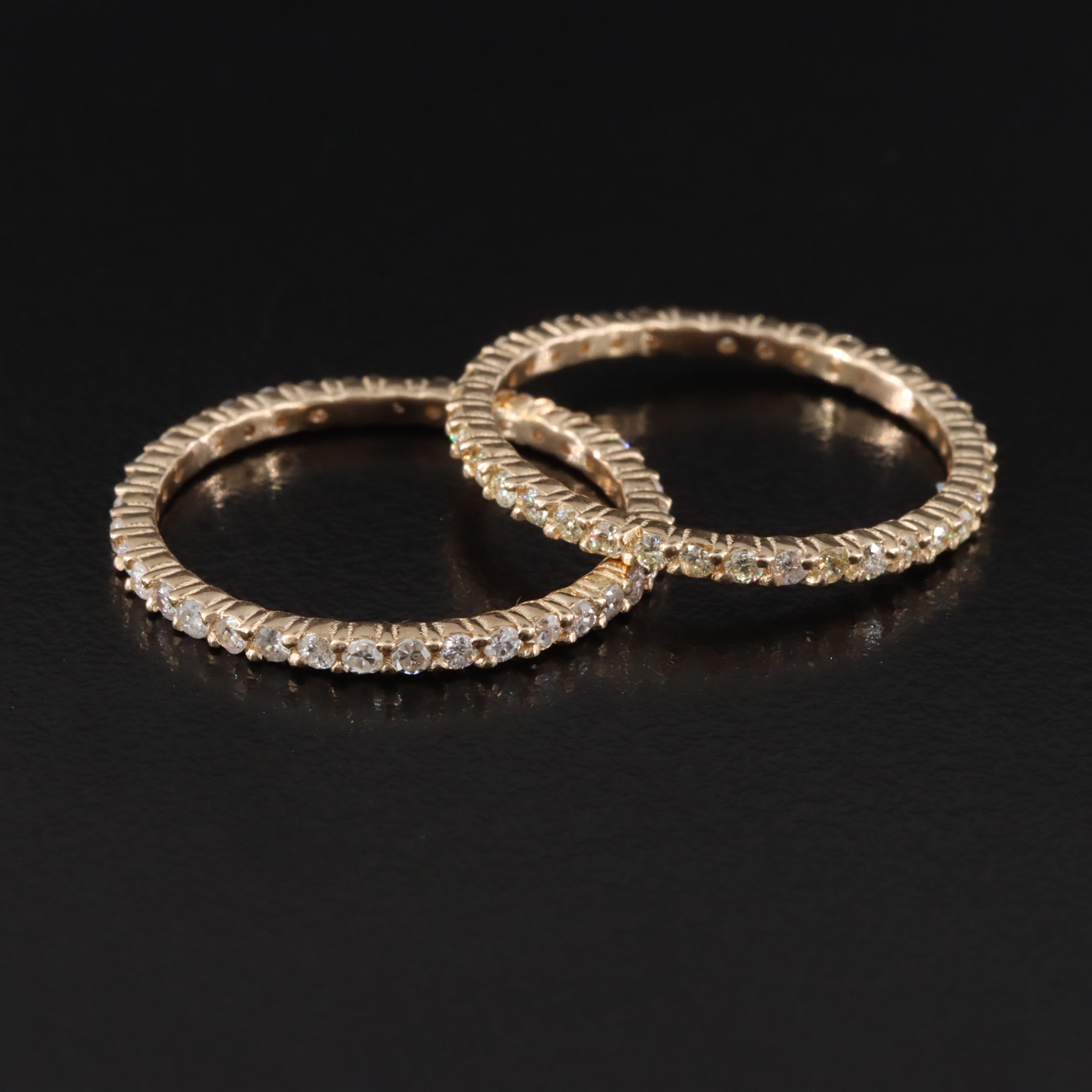 14K 0.95 CTW Diamond Eternity Rings