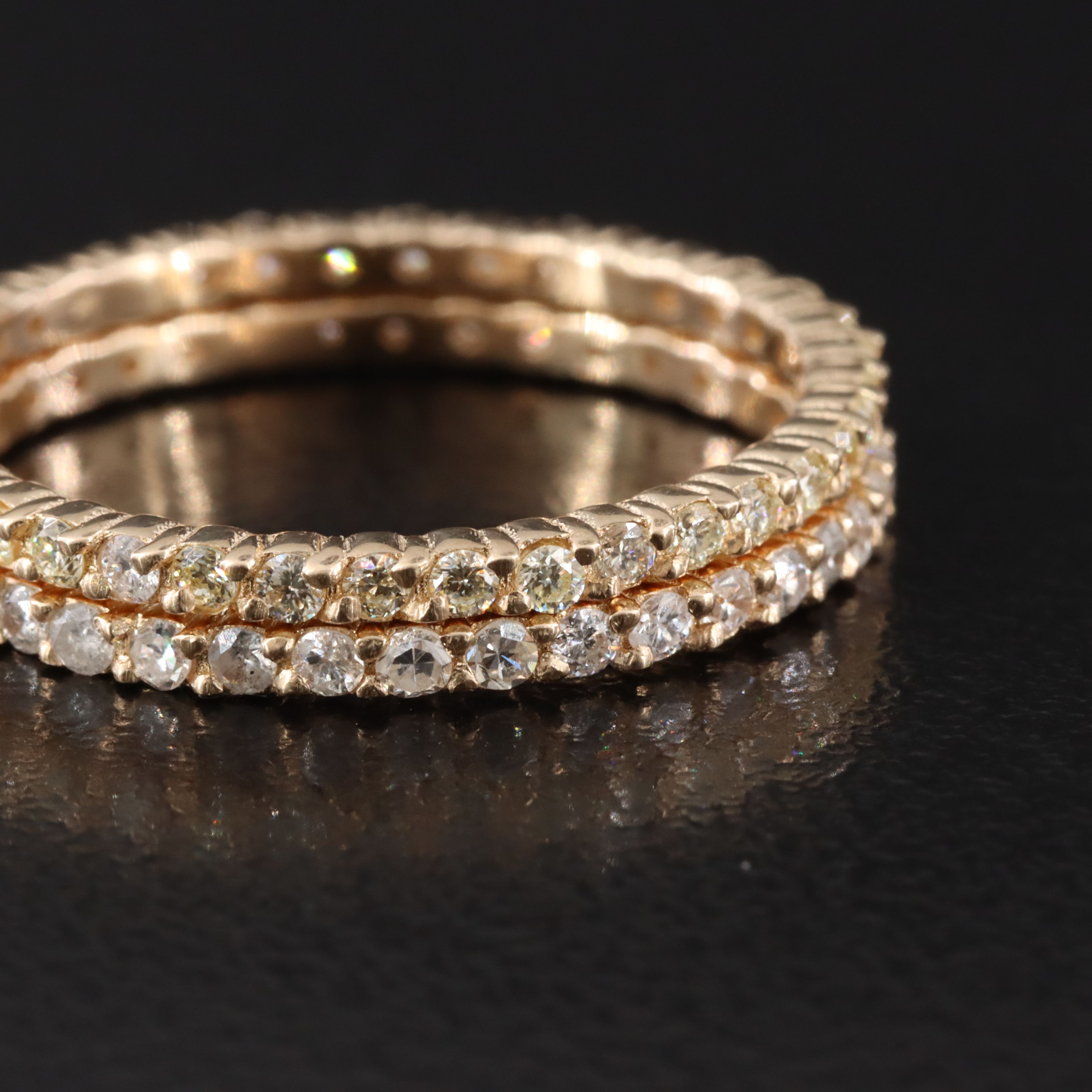 14K 0.95 CTW Diamond Eternity Rings