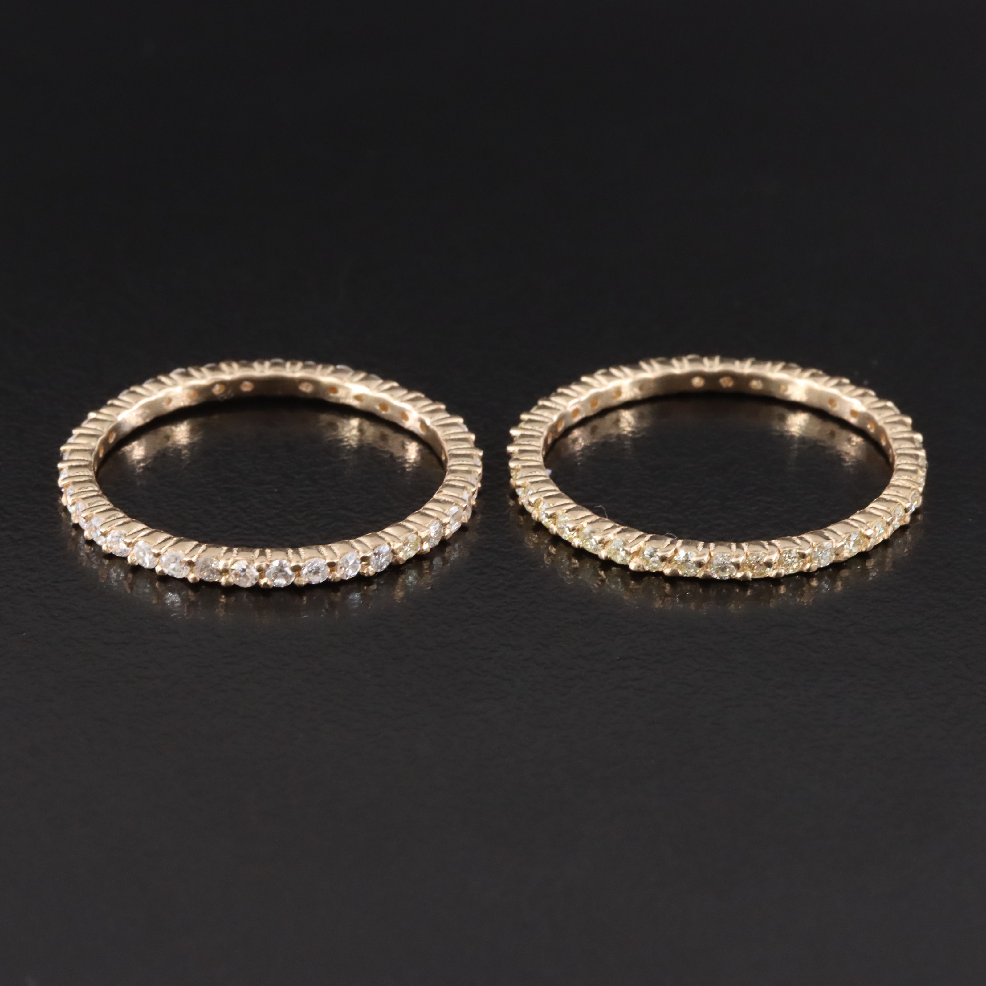 14K 0.95 CTW Diamond Eternity Rings