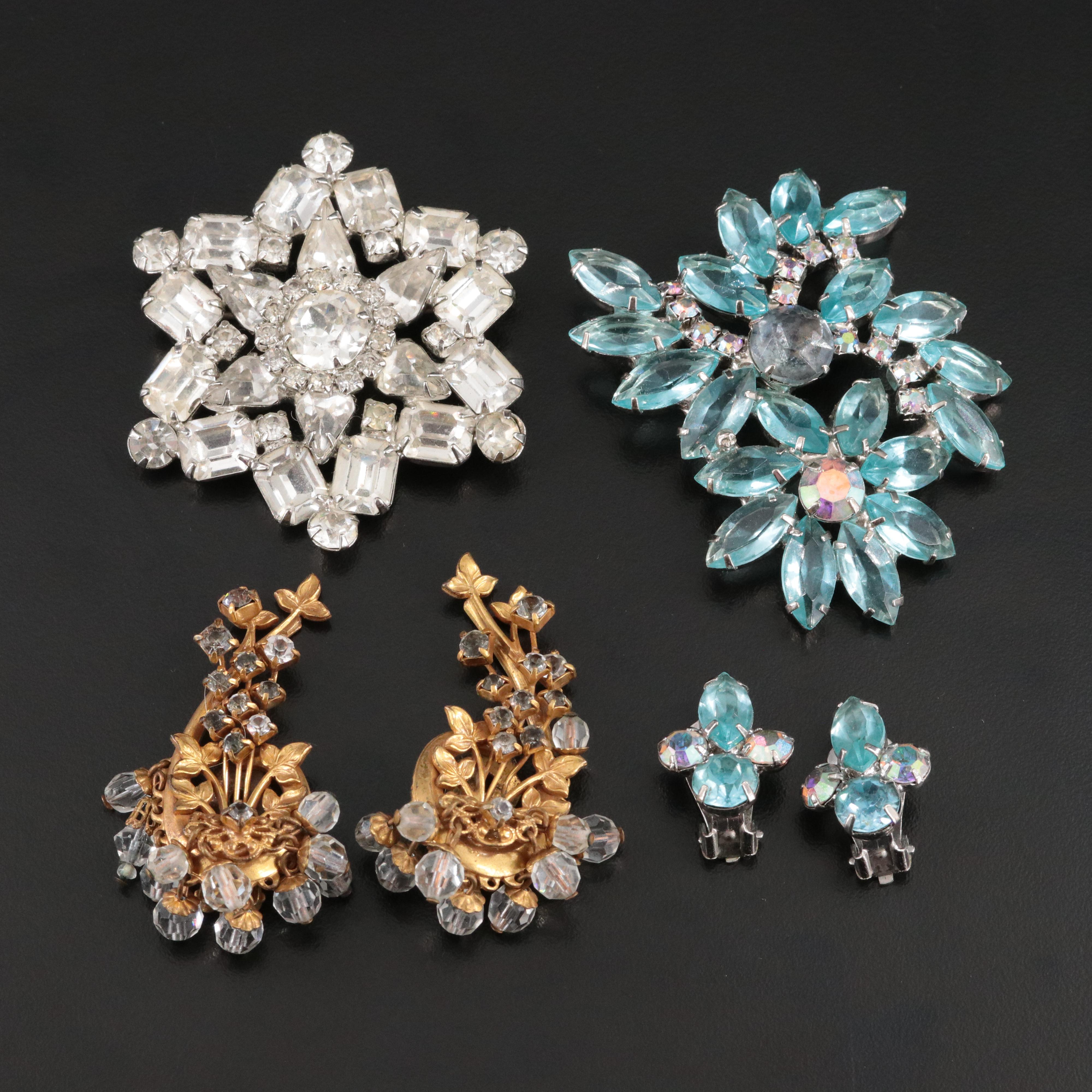 Weiss Brooch and Earring Set Featured in Vintage Jewelry