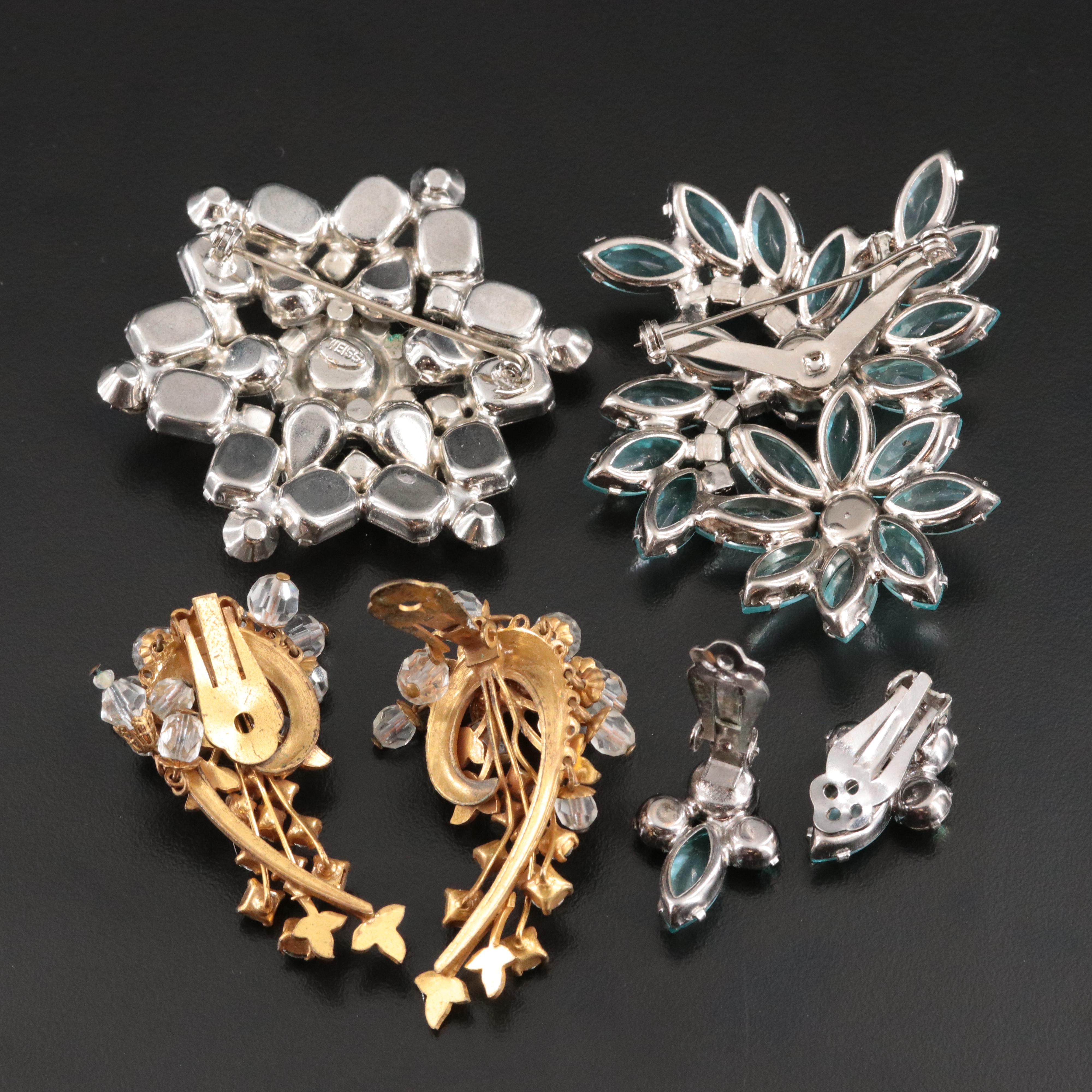 Weiss Brooch and Earring Set Featured in Vintage Jewelry