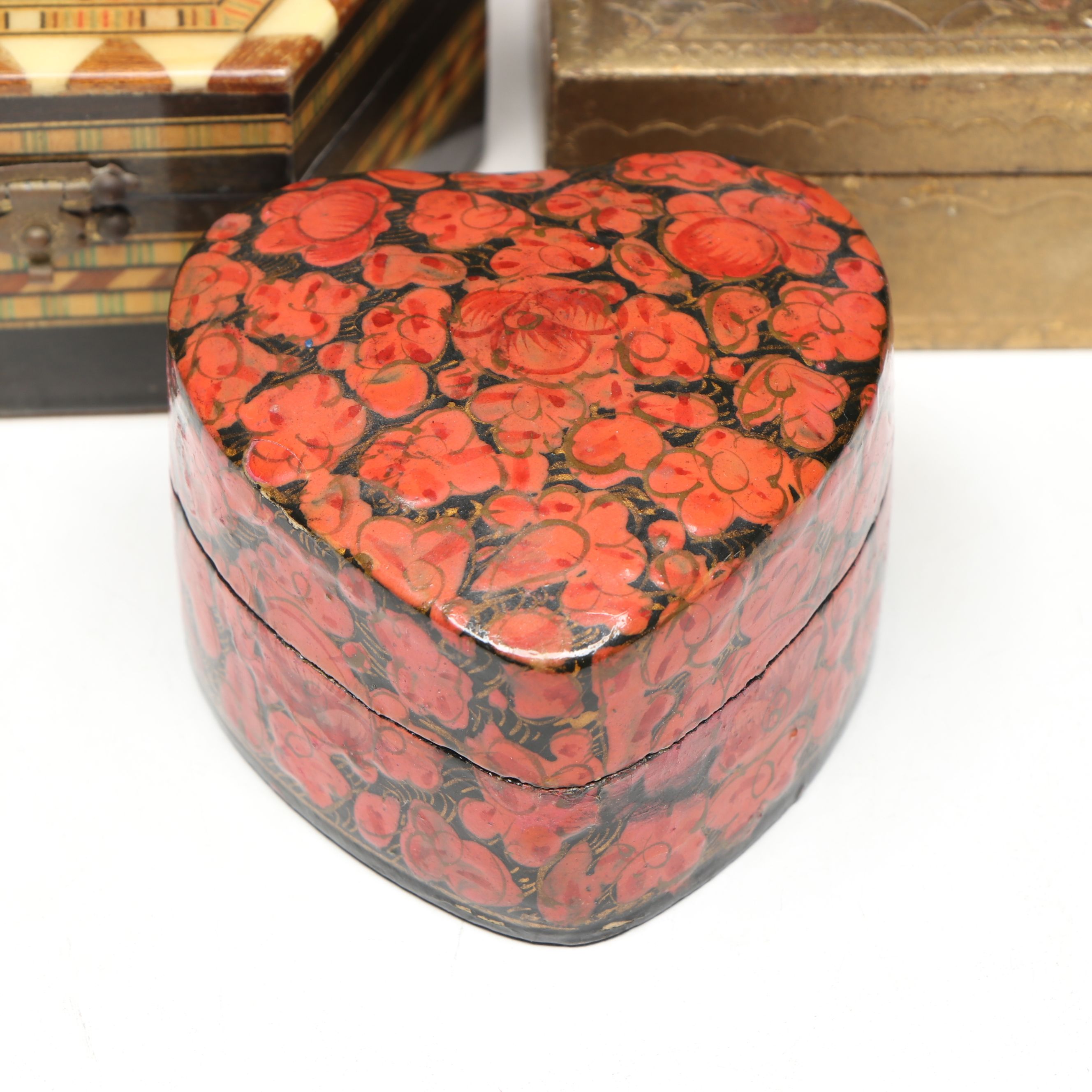 Wooden Inlaid Lacquerware Box with More Decorative Boxes