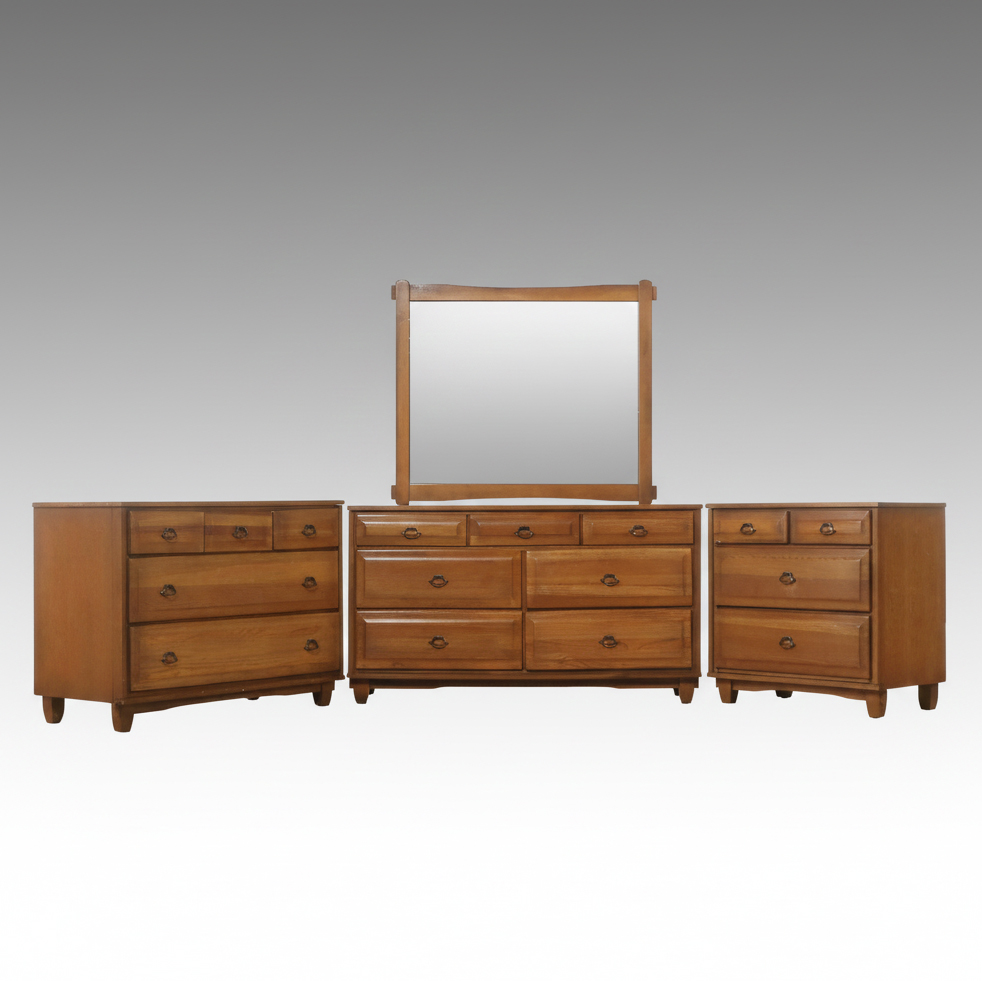 Arts & Crafts Style Oak Dresser and Chests of Drawers