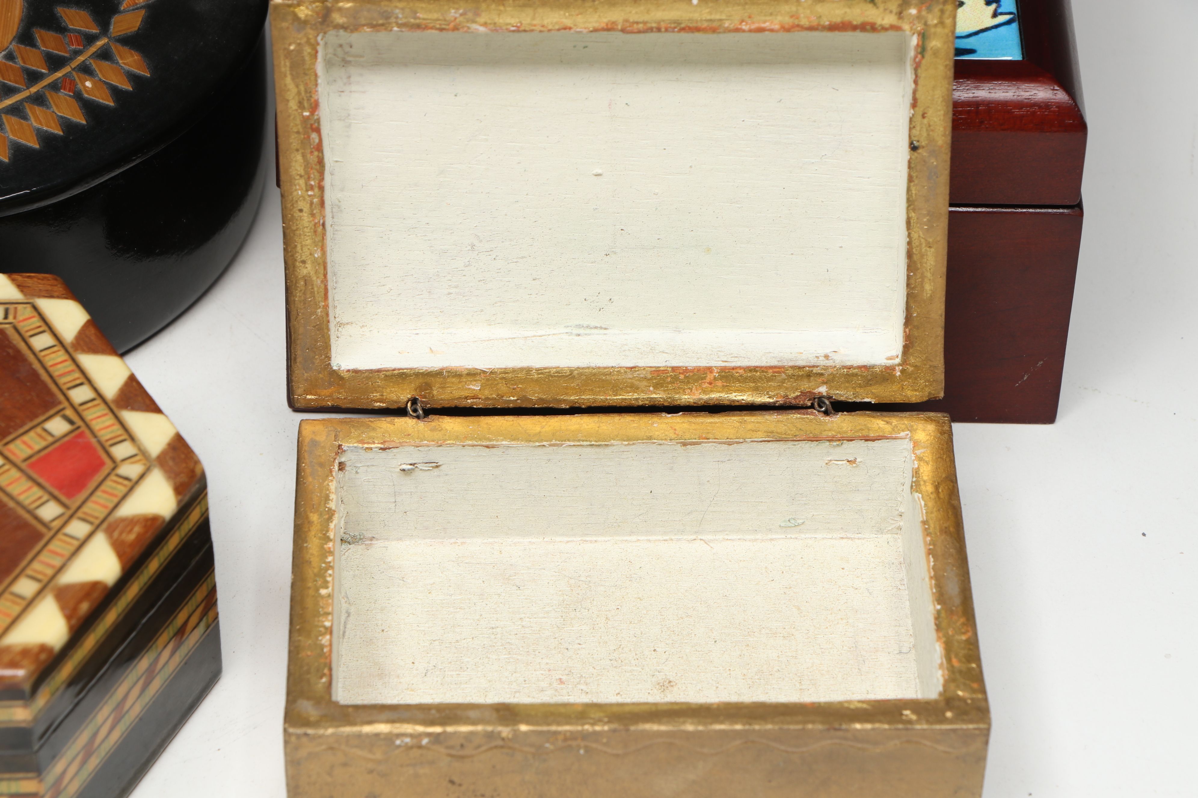 Wooden Inlaid Lacquerware Box with More Decorative Boxes