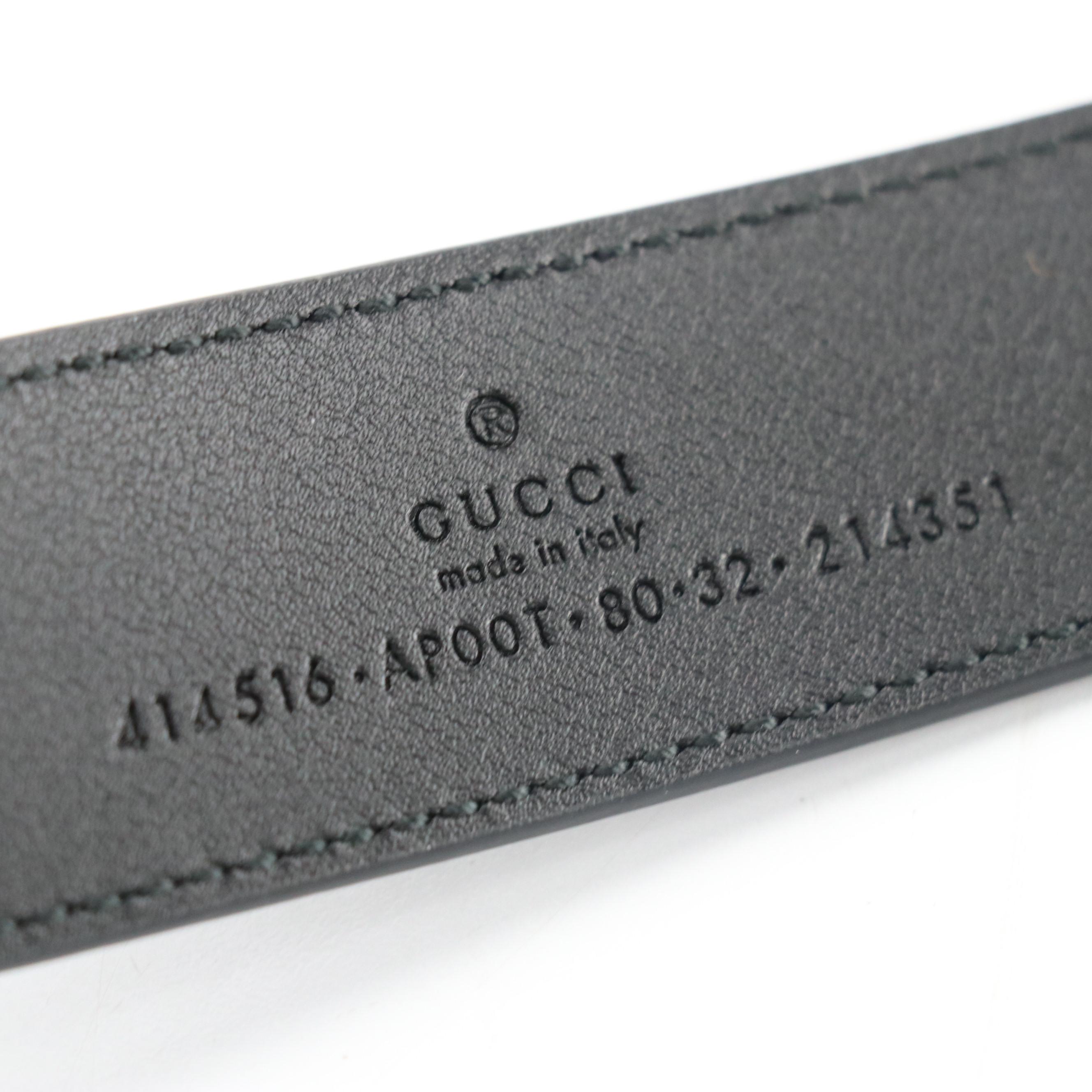Gucci GG Marmont Black Calfskin Leather Belt