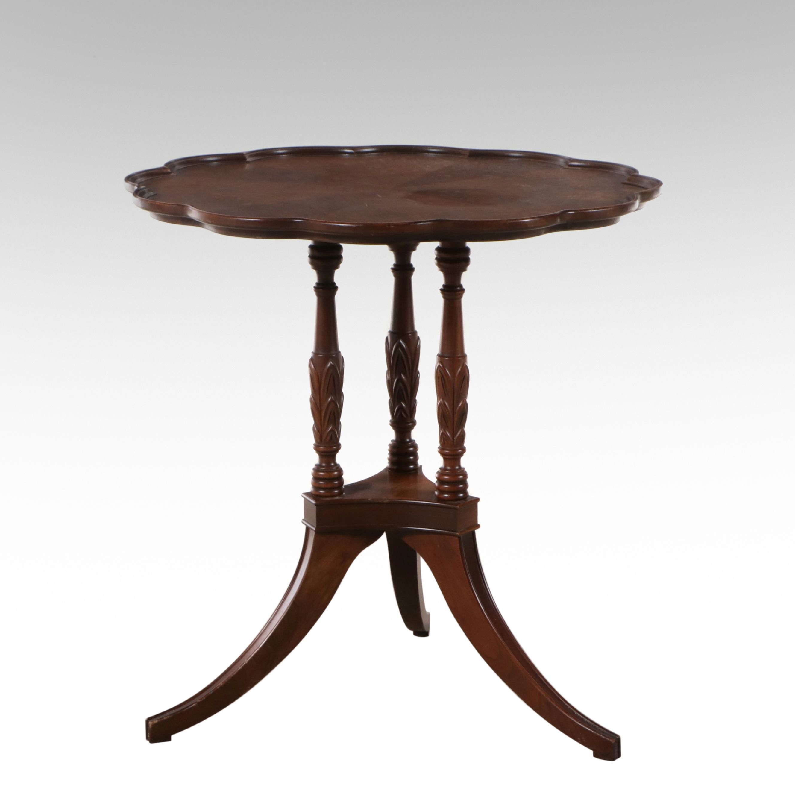 Federal Style Mahogany Pie Crust Table, Mid-20th Century
