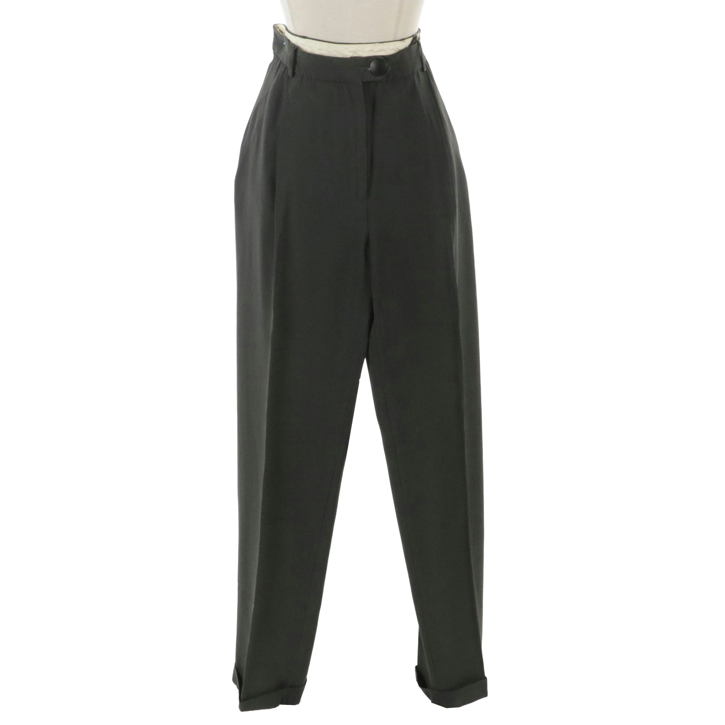 Moschino Couture! Dark Green Rayon Blend Trousers