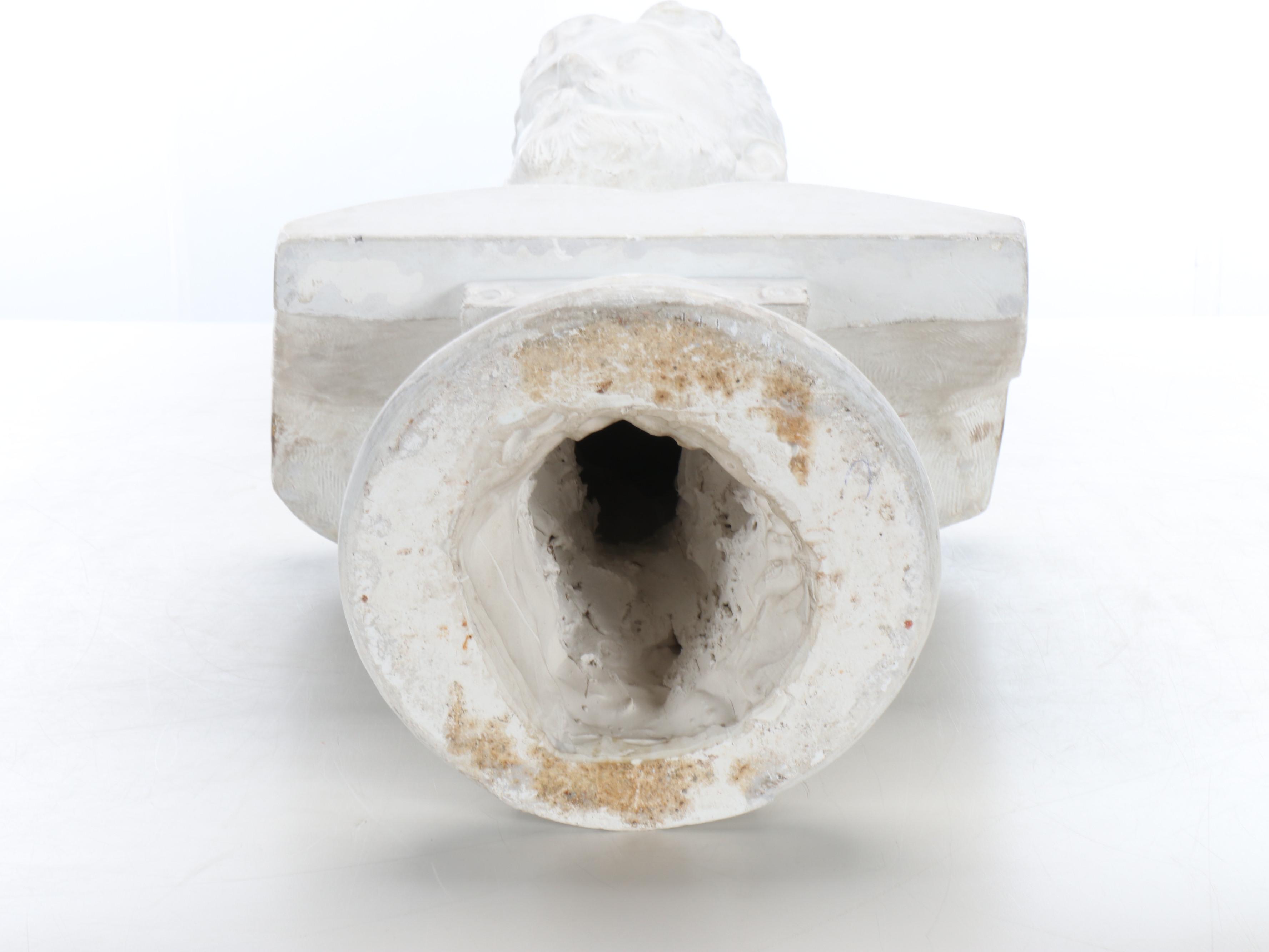 Italian Painted Cast Plaster Bust of Bearded Man, Late 19th Century