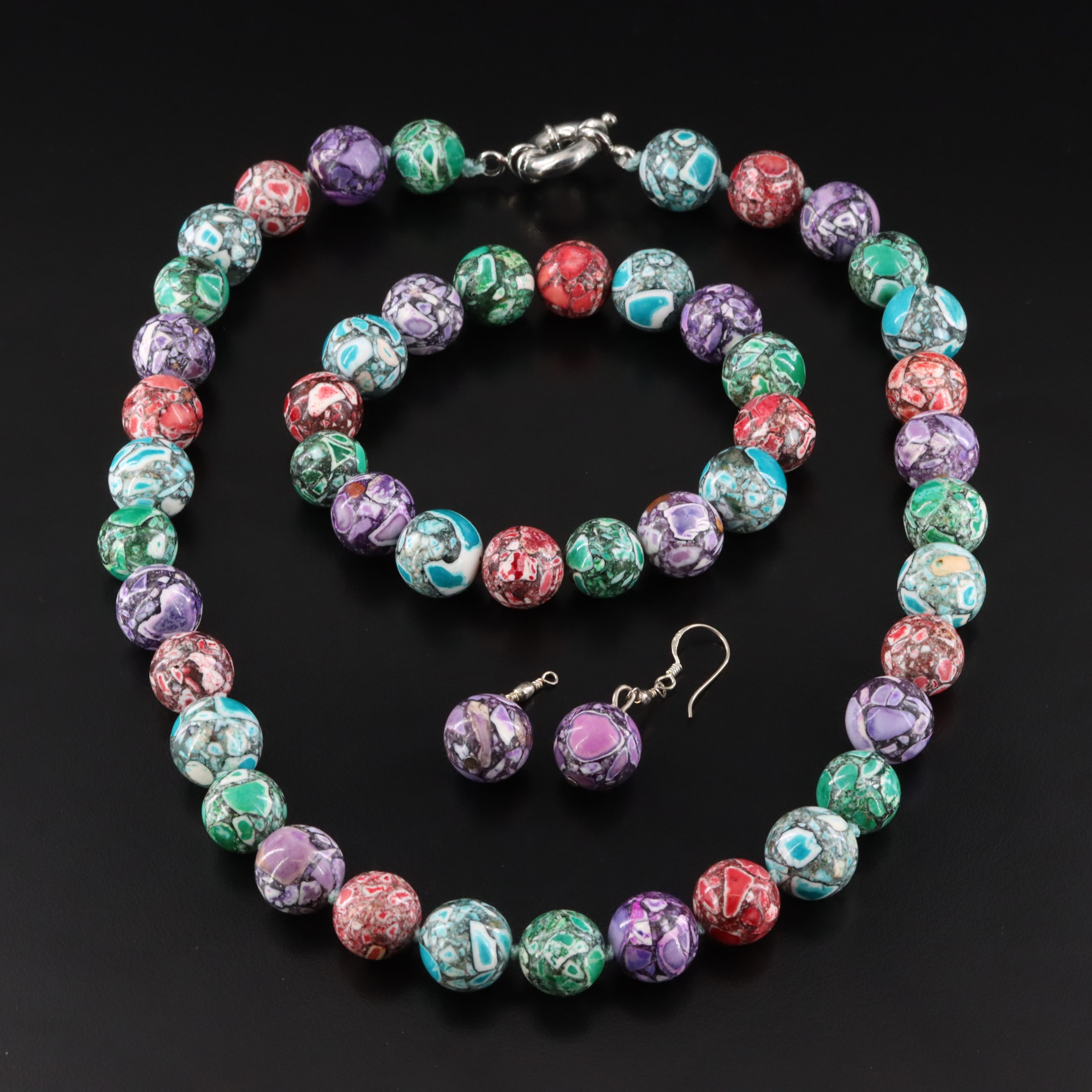 Composite Stone and Magnesite Bead Jewelry Set