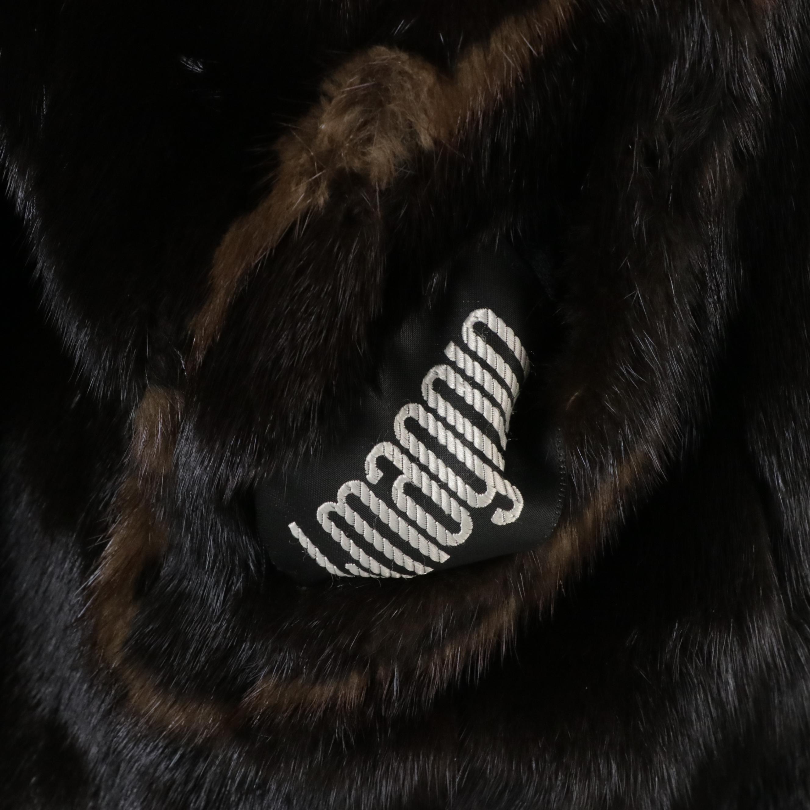 Miss O Oscar de la Renta Dyed Mink Fur & Quilted Leather Reversible Coat