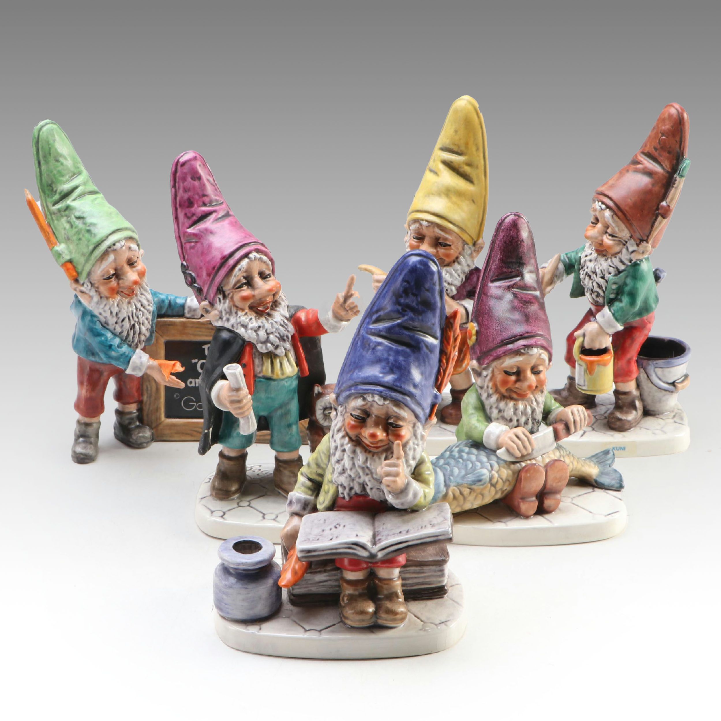 Goebel "Kuni the Painter", "Sam the Gourmet", and More Co-Boys Gnome Figurines