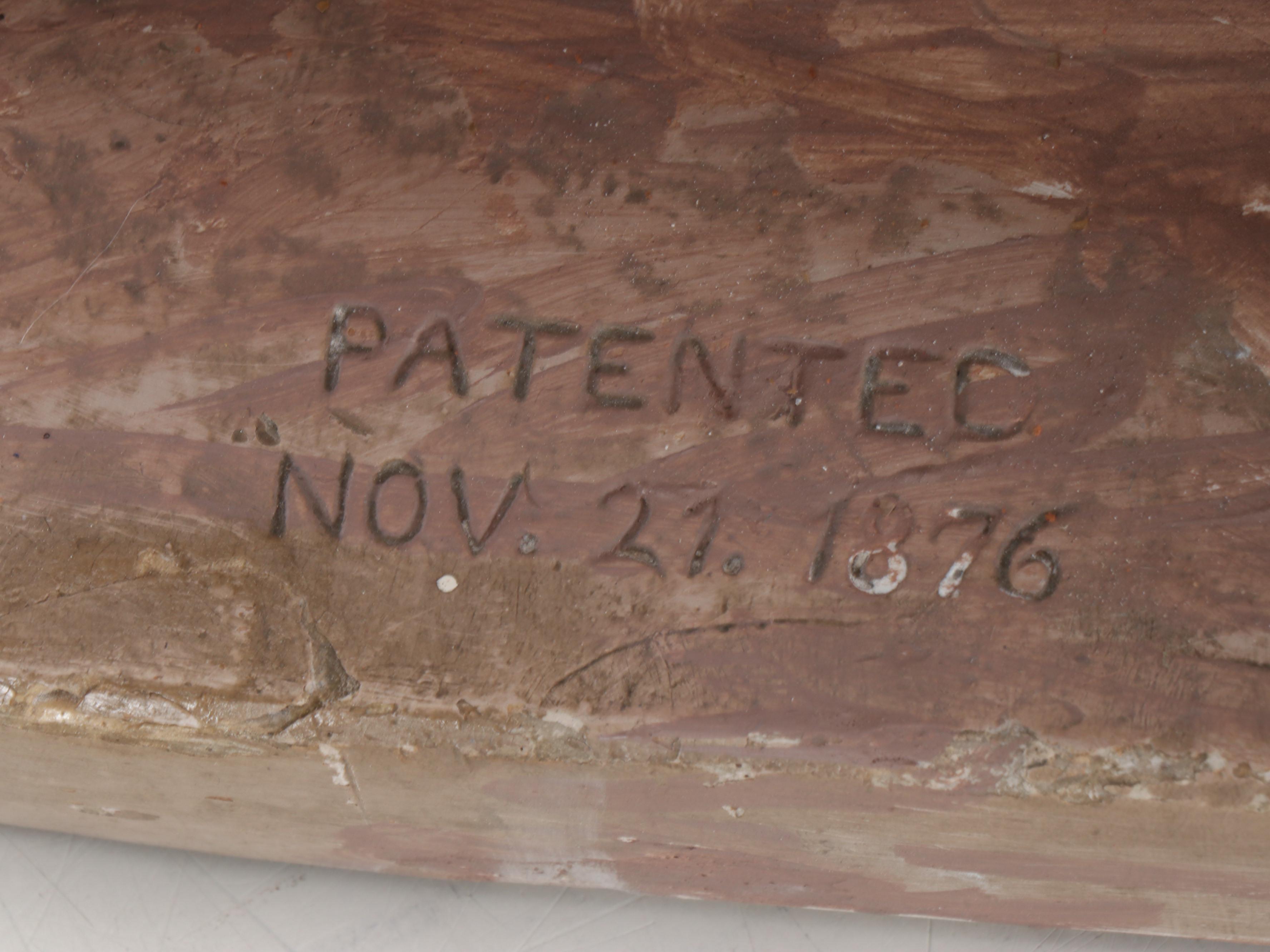 John Rogers Cast Plaster Figural Group "Weighing the Baby," 1876