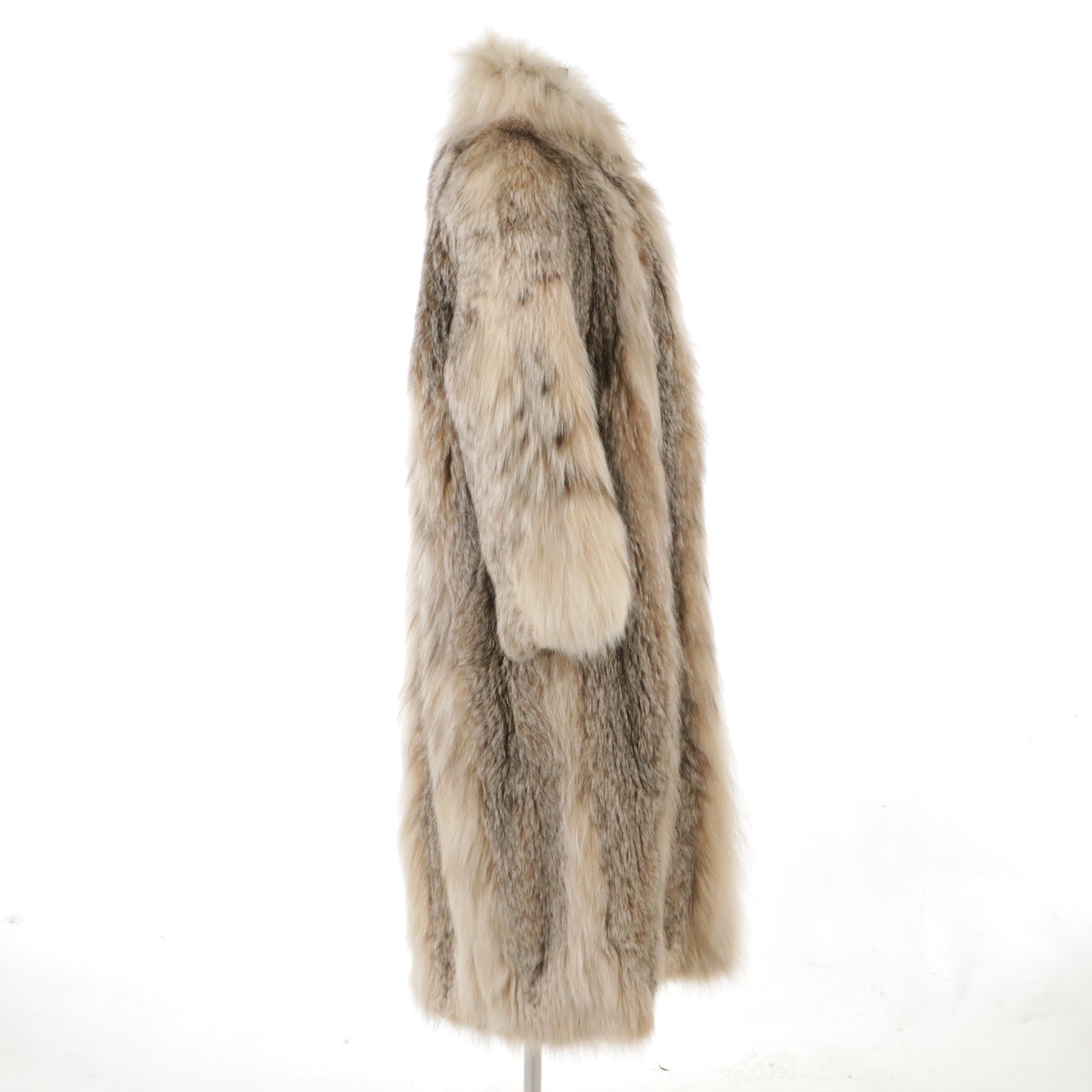 Designed by Vincent Vintage Fox Fur Long Coat