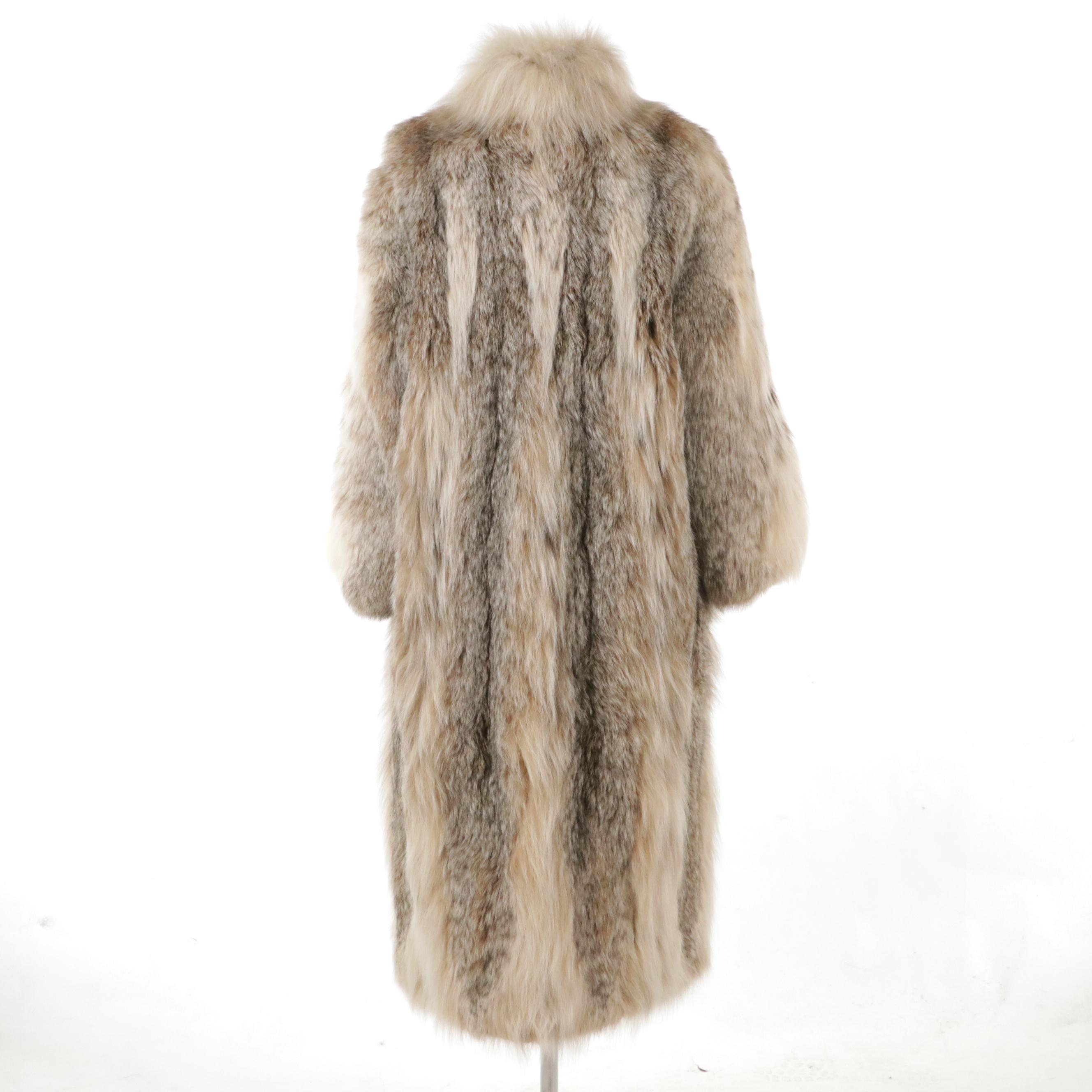 Designed by Vincent Vintage Fox Fur Long Coat