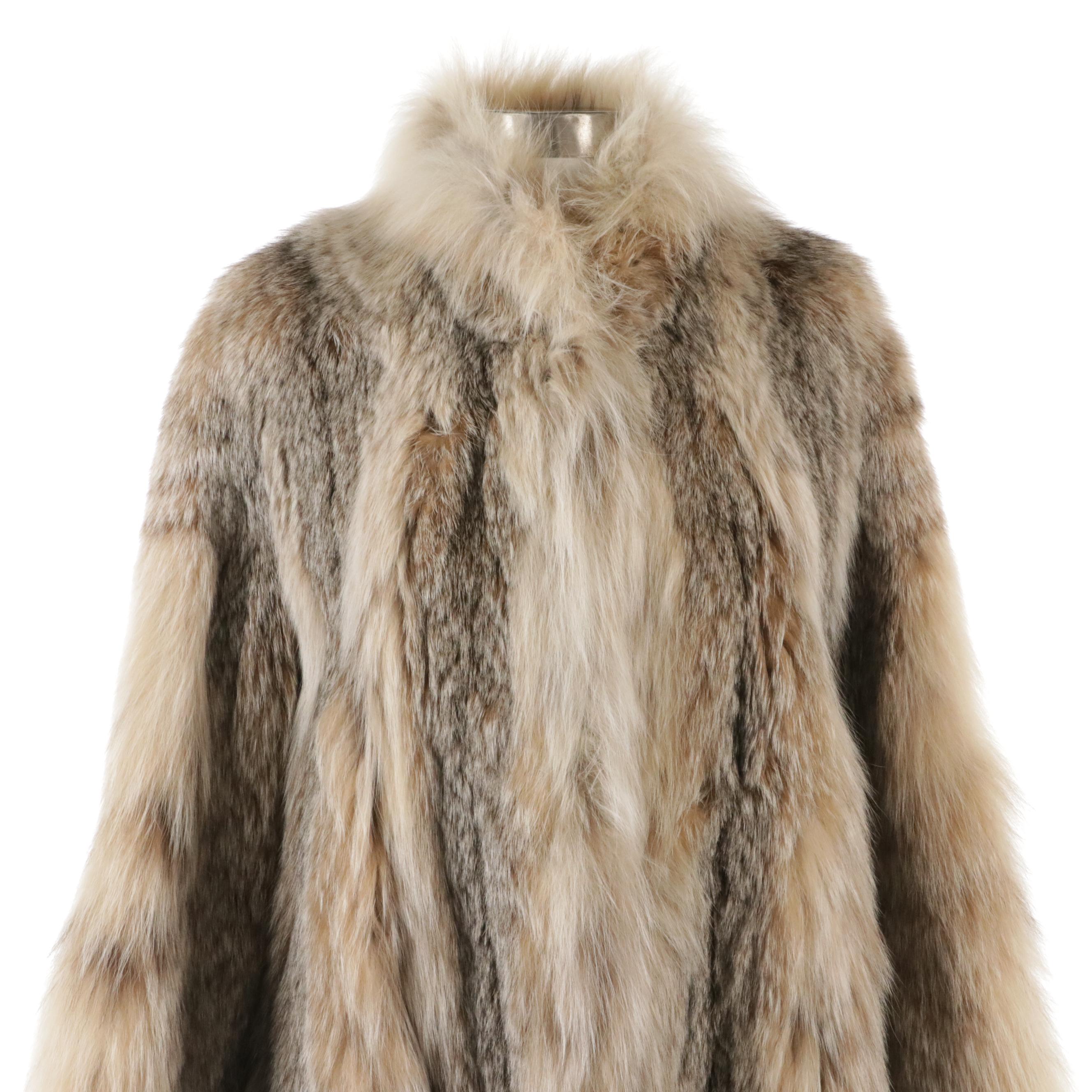 Designed by Vincent Vintage Fox Fur Long Coat