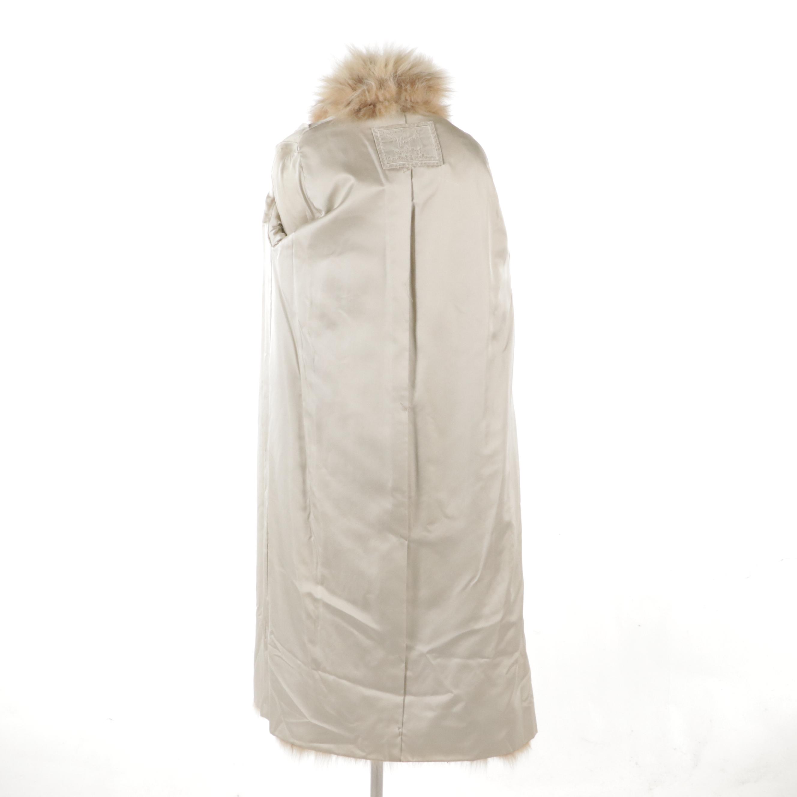 Designed by Vincent Vintage Fox Fur Long Coat