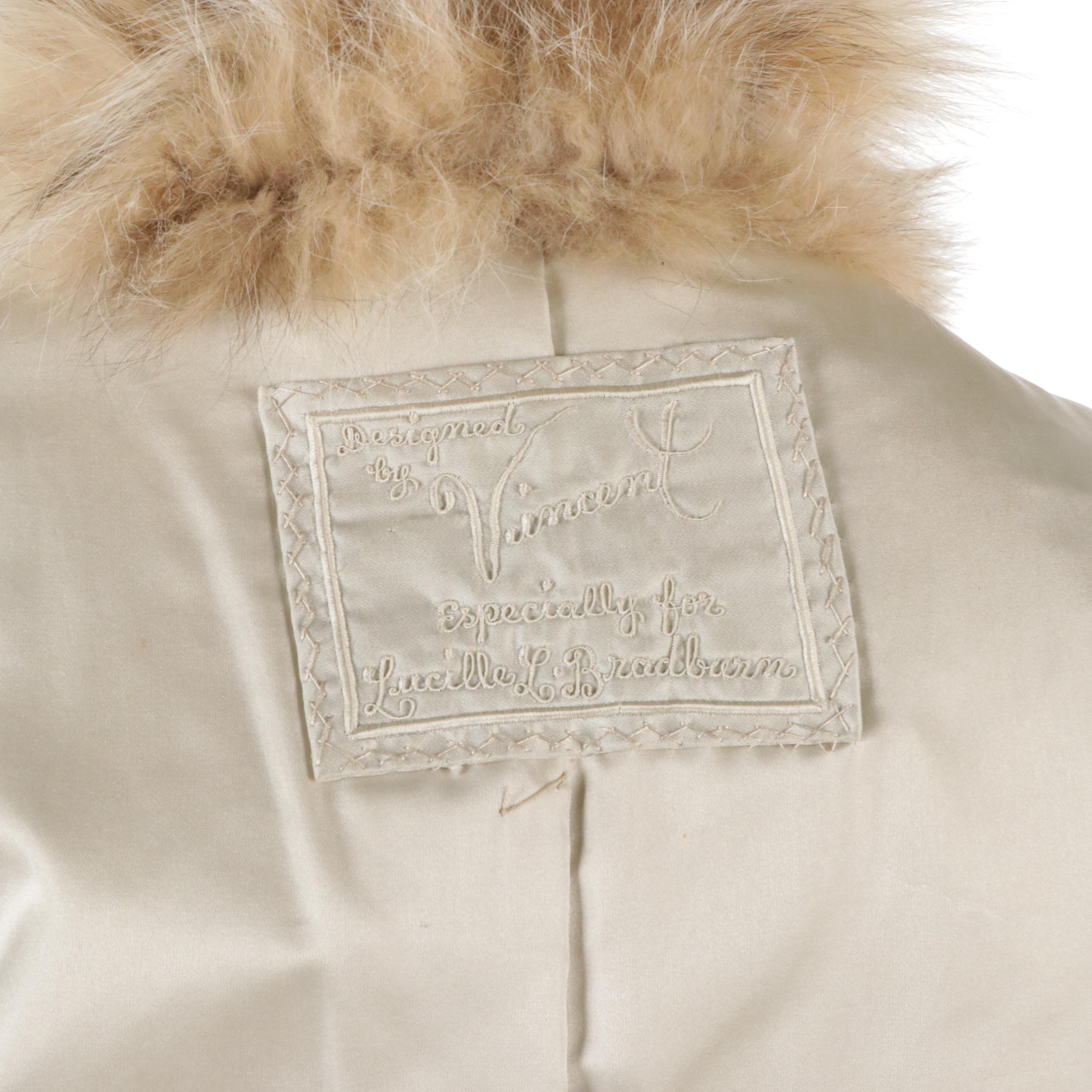 Designed by Vincent Vintage Fox Fur Long Coat