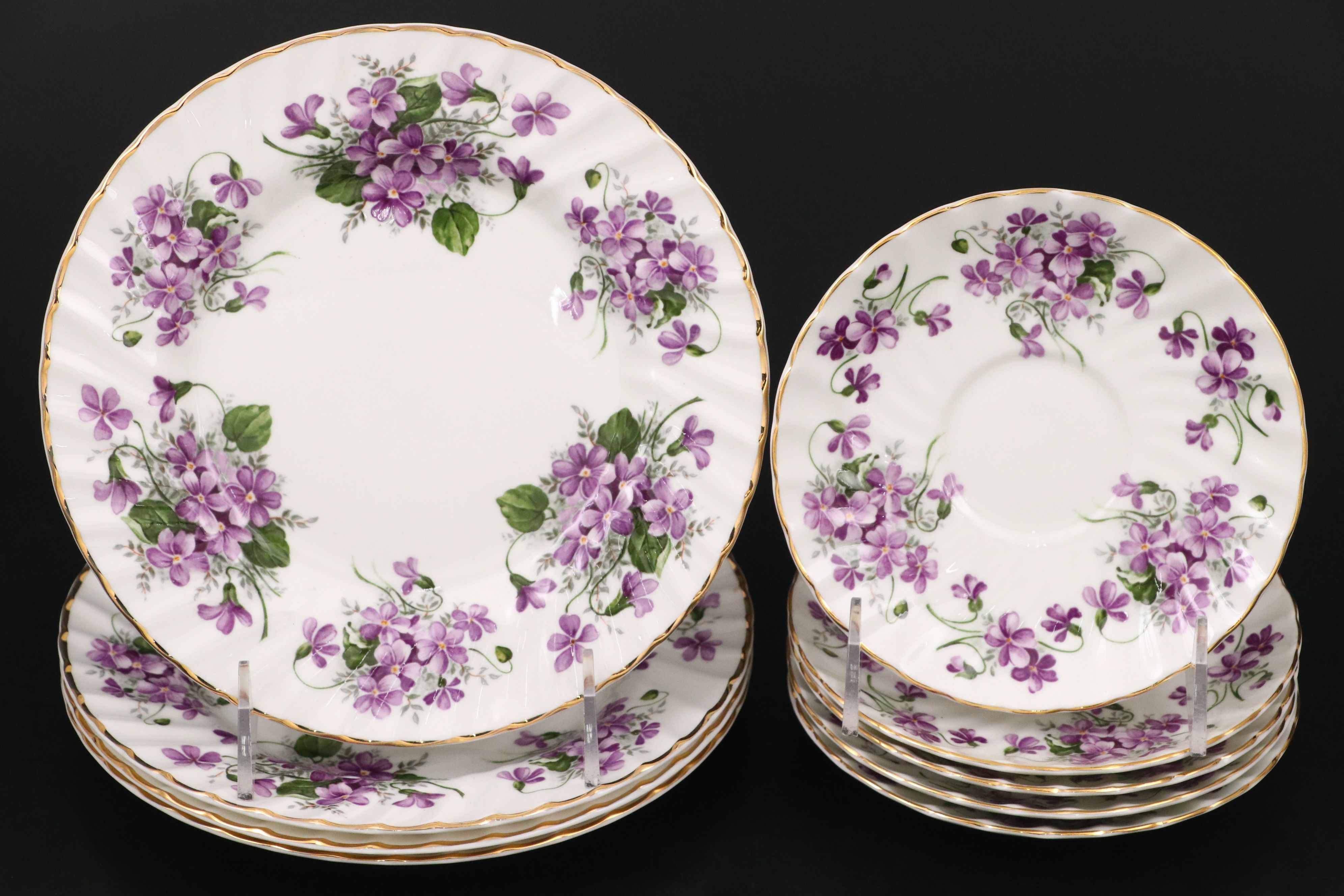 Royal Patrician "Pansy" Gilt Porcelain Dinnerware and Tea Pot