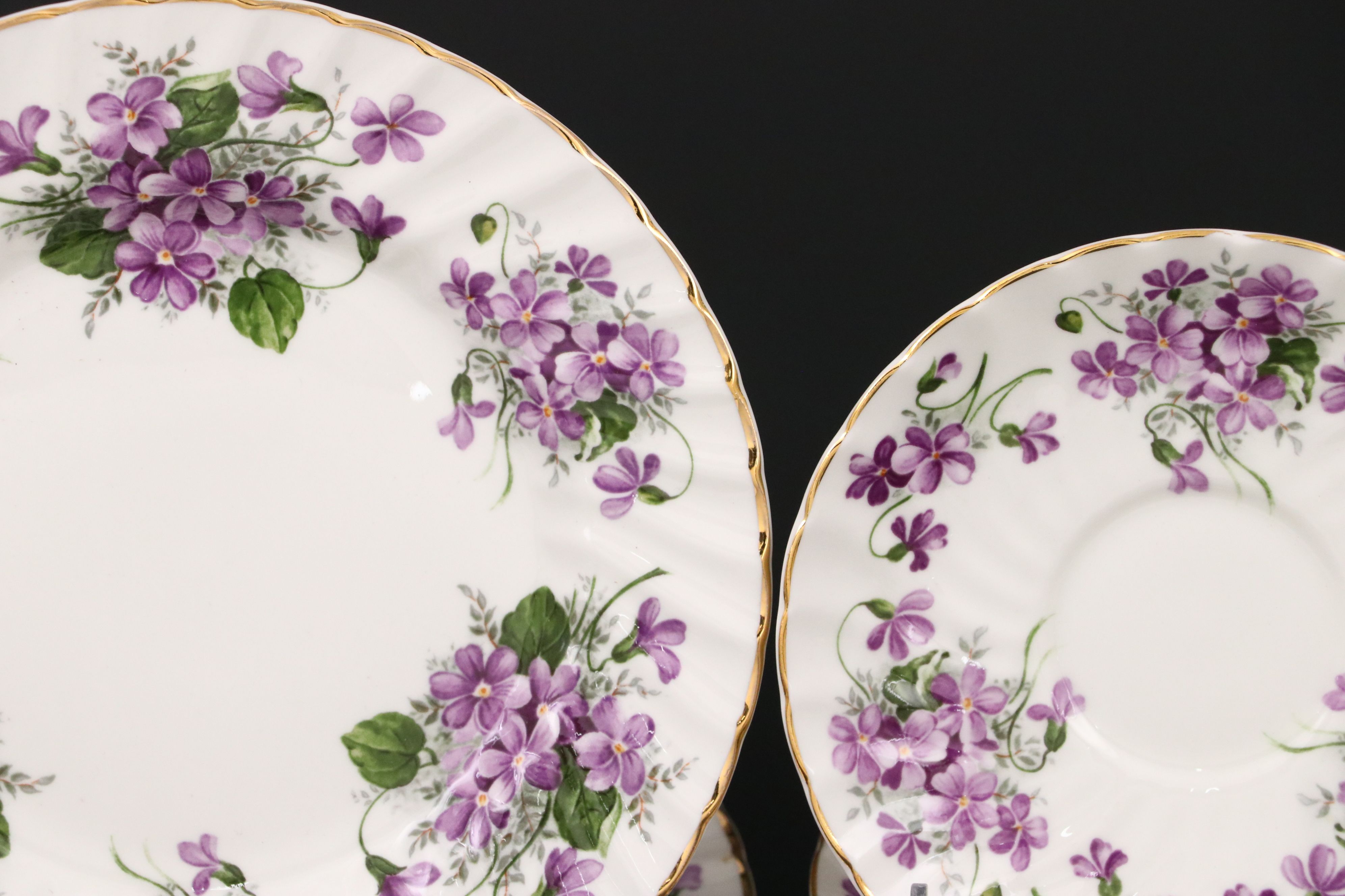 Royal Patrician "Pansy" Gilt Porcelain Dinnerware and Tea Pot