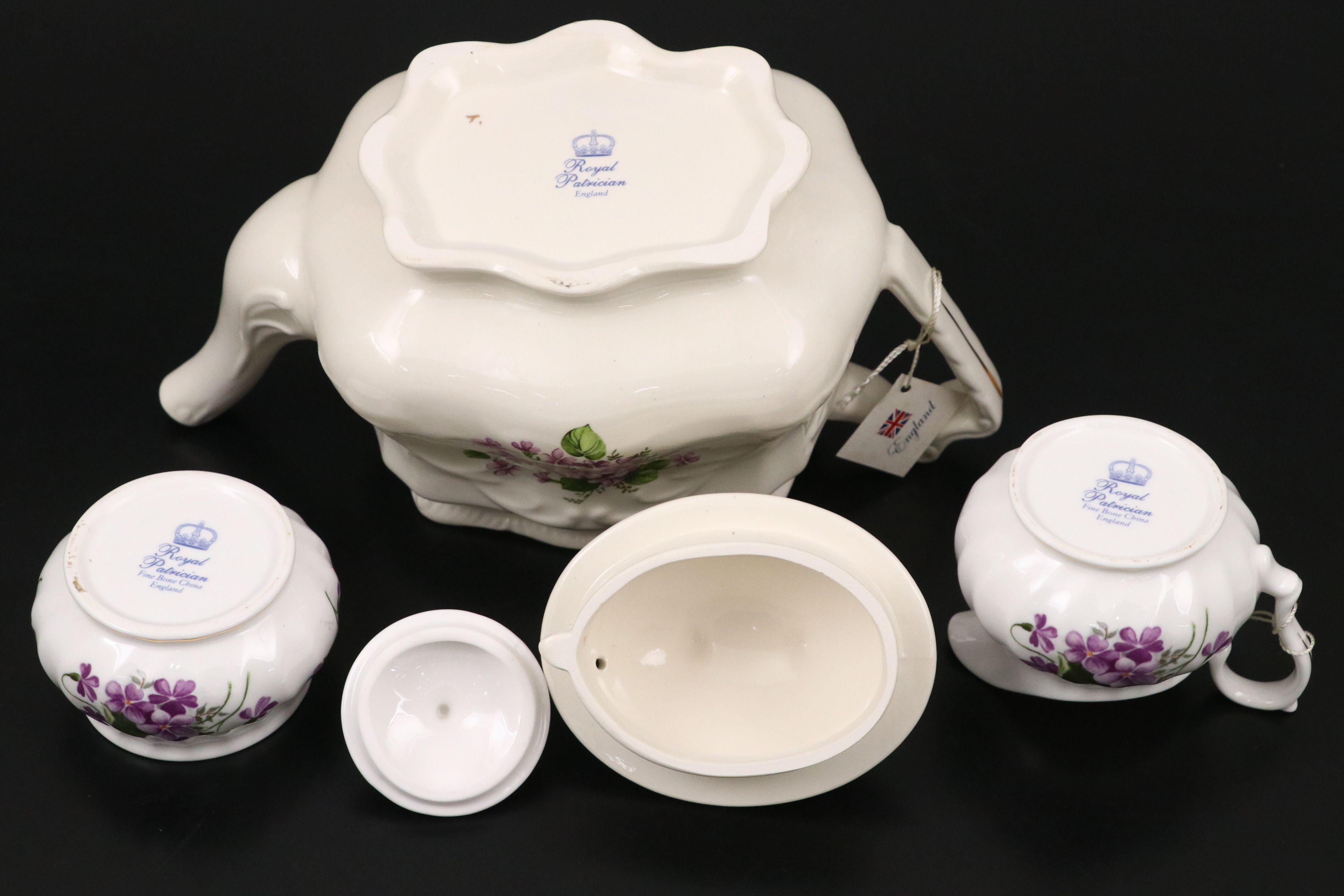 Royal Patrician "Pansy" Gilt Porcelain Dinnerware and Tea Pot