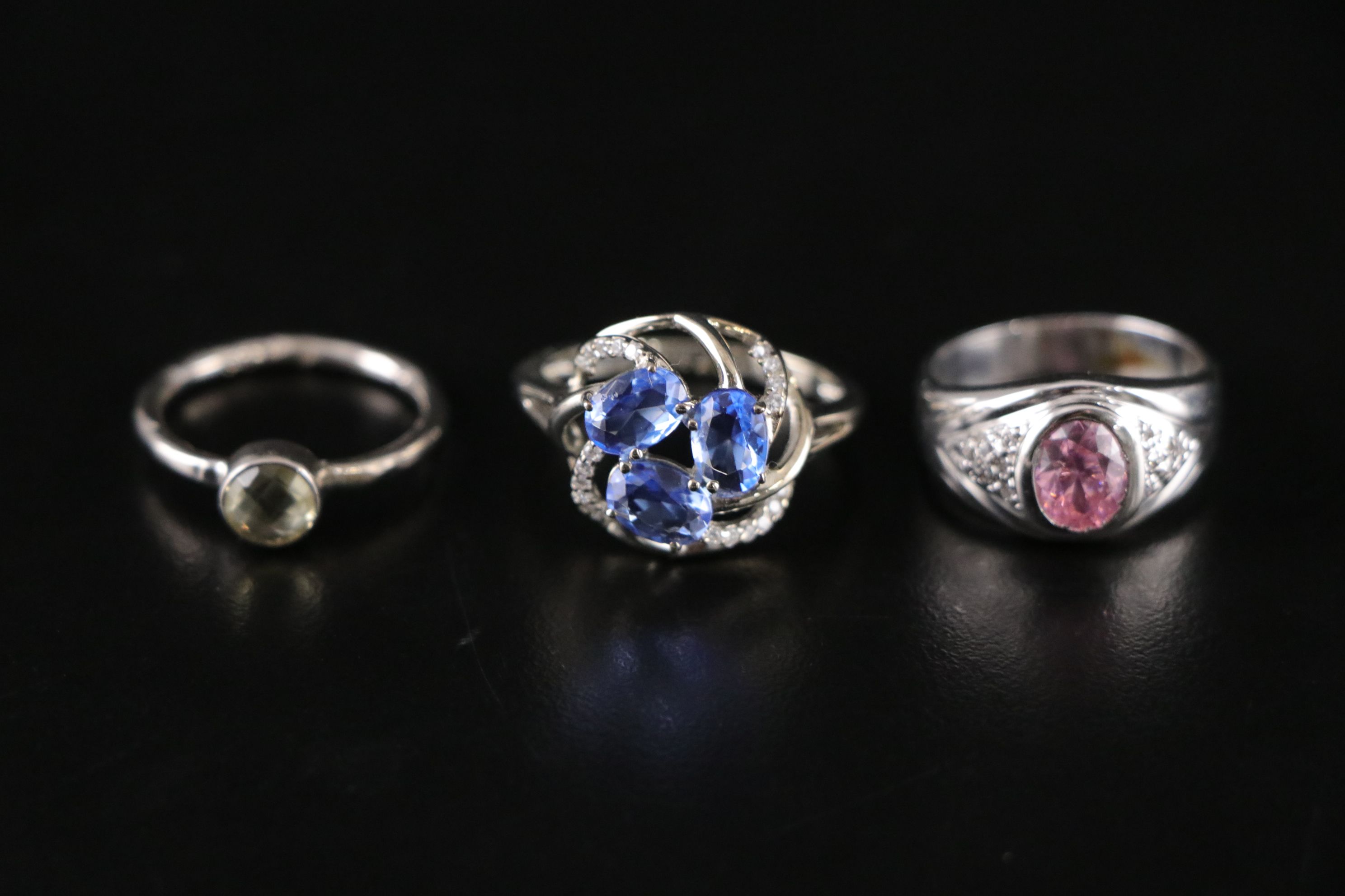 14 Assorted Sterling Silver Rings, Necklaces and Earrings