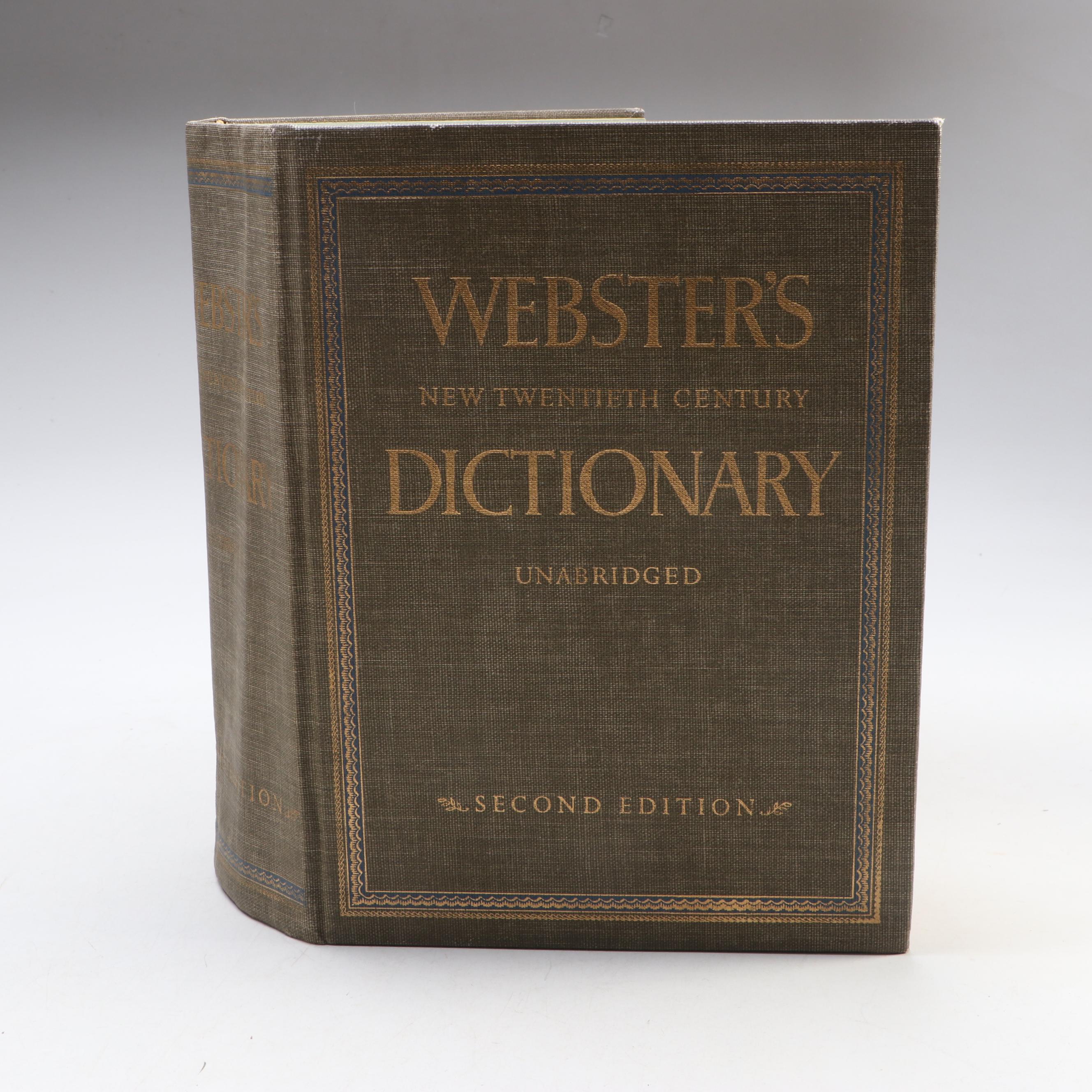 "Webster's New Twentieth Century Dictionary" with "Rand McNally World Atlas"