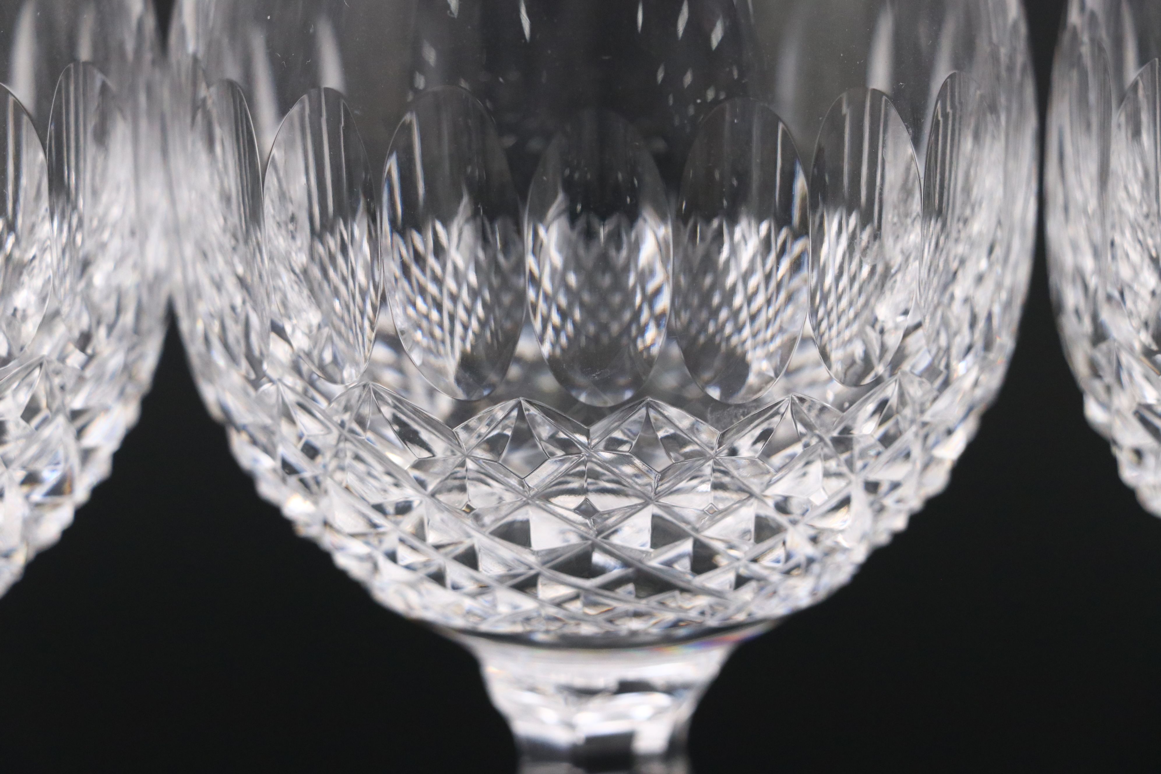 Waterford Crystal "Colleen" Hock Wine Glasses, Mid to Late 20th Century