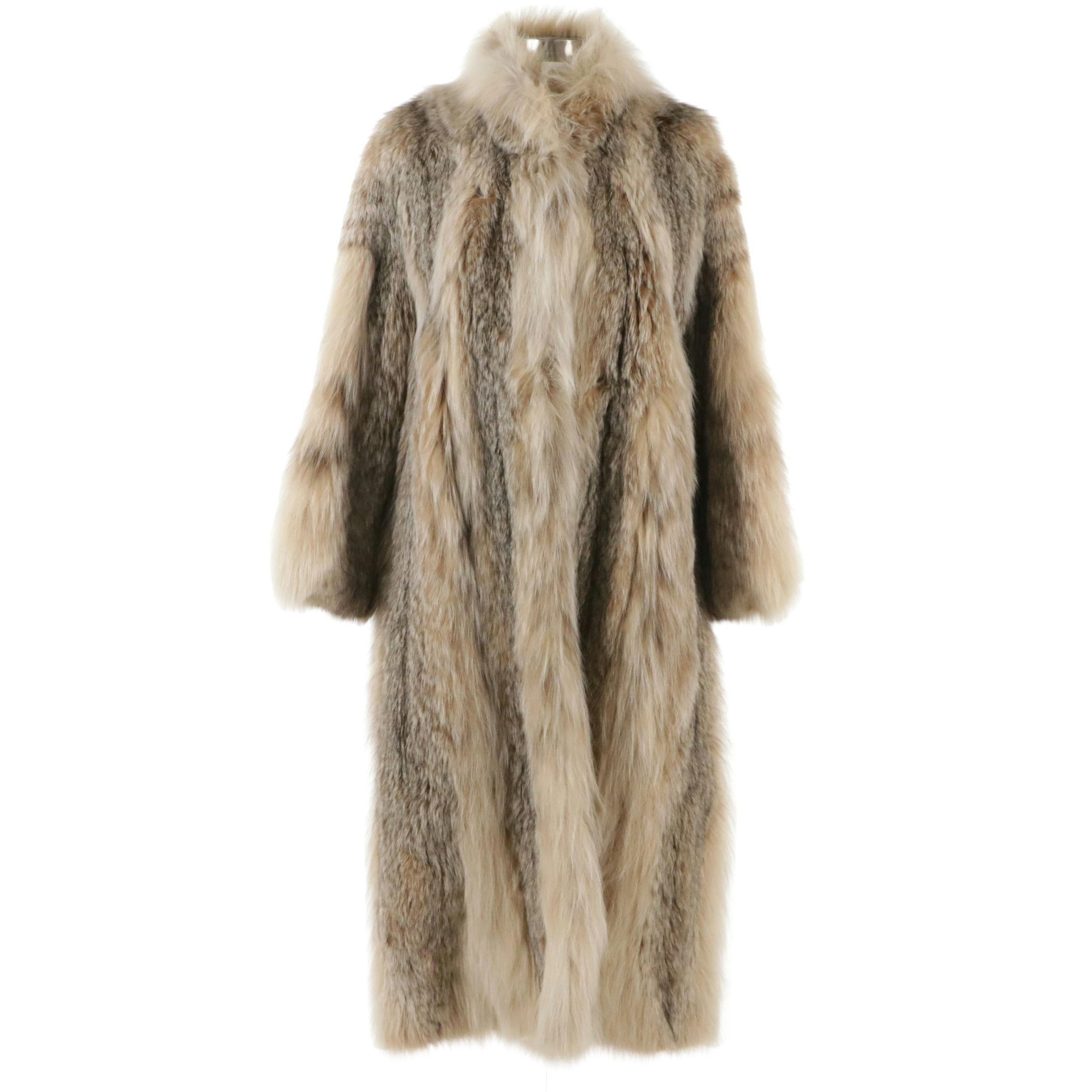 Designed by Vincent Vintage Fox Fur Long Coat