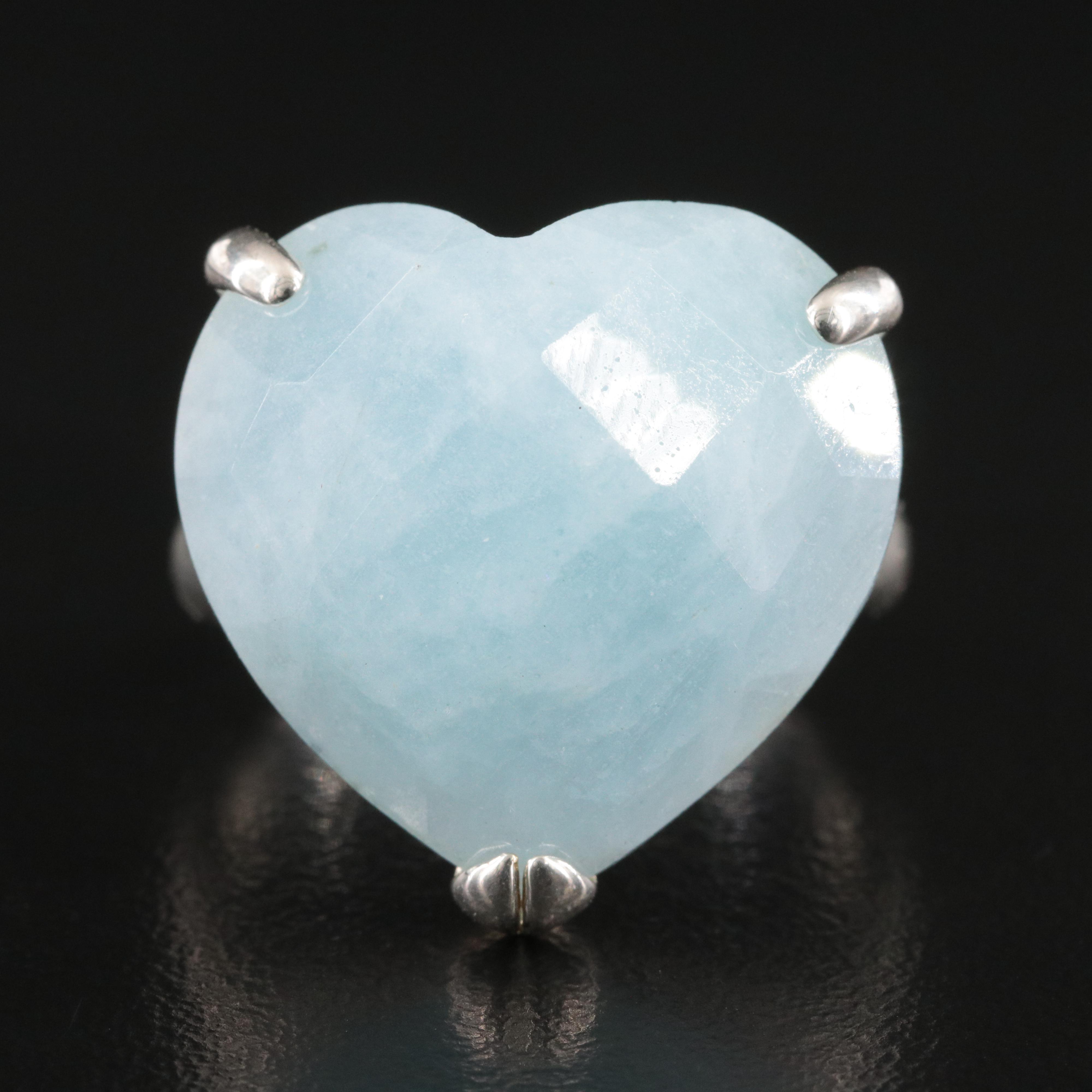 Sterling Quartzite Heart Ring