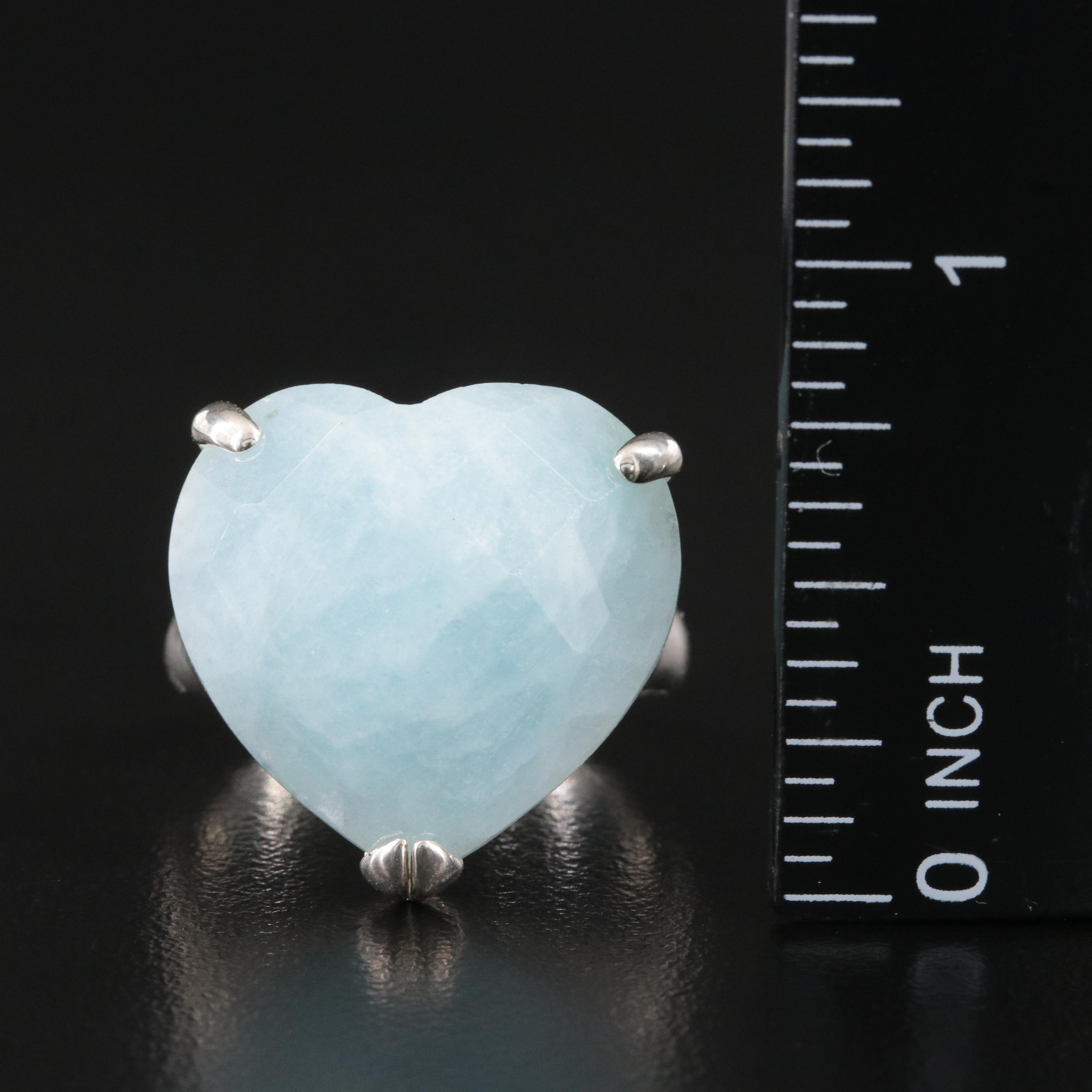 Sterling Quartzite Heart Ring