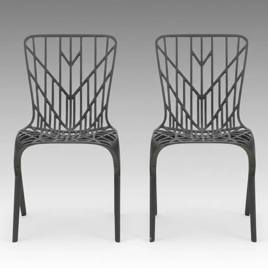 Pair of KnollStudio Cast Aluminum Washington Skeleton Chairs