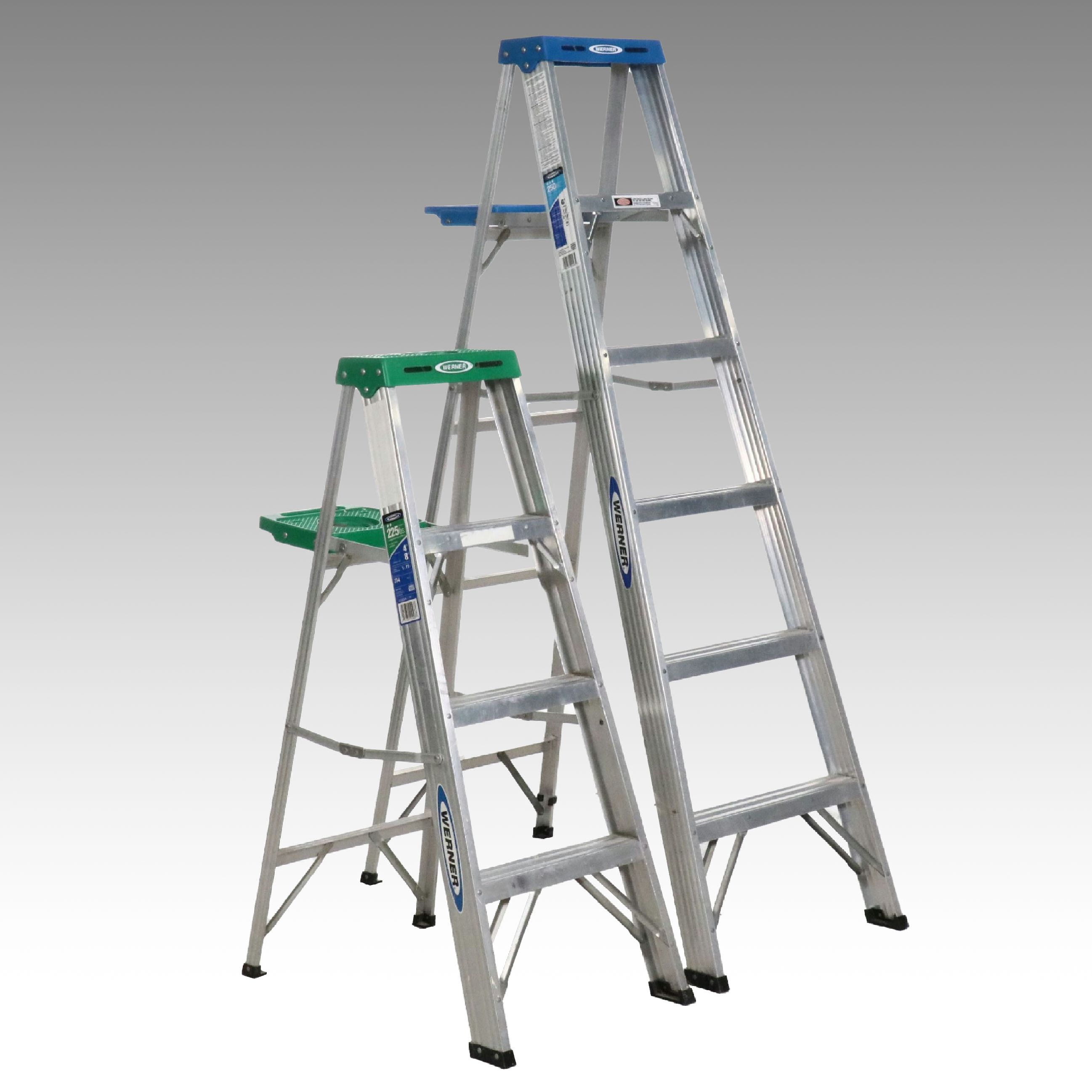 Werner 6' and 4' Aluminum Step Ladders