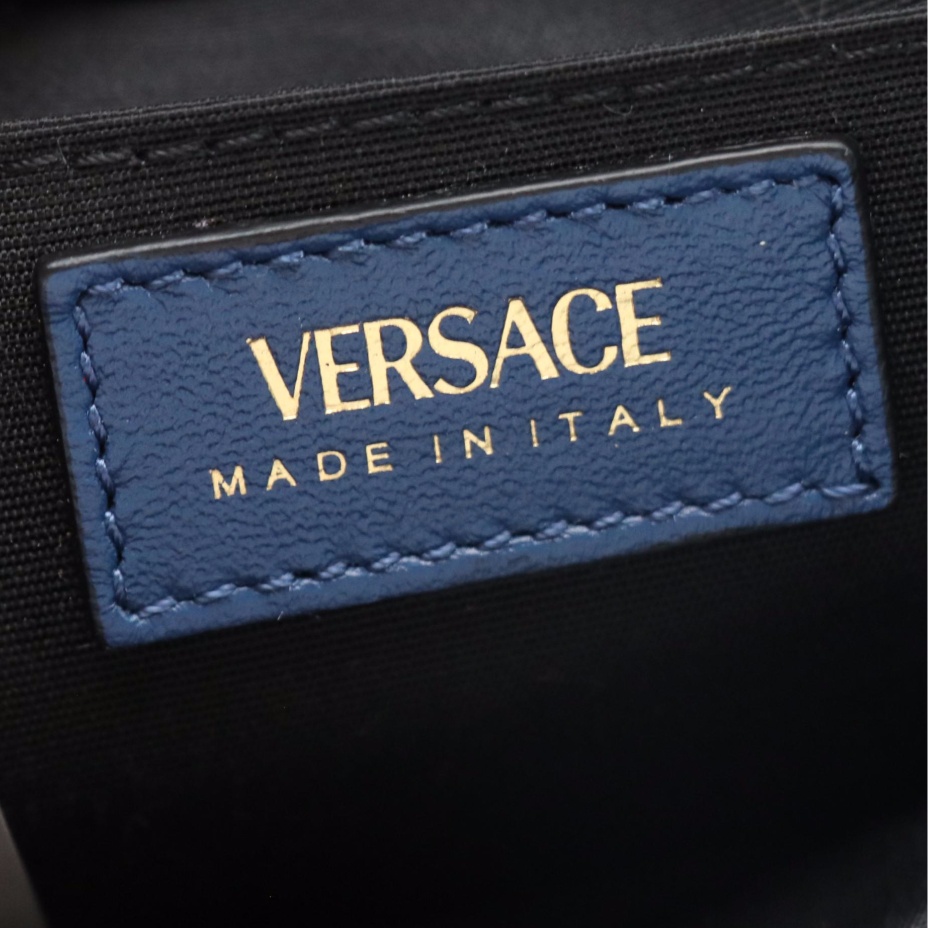 Versace Medusa Quilted Denim Chain Strap Bag