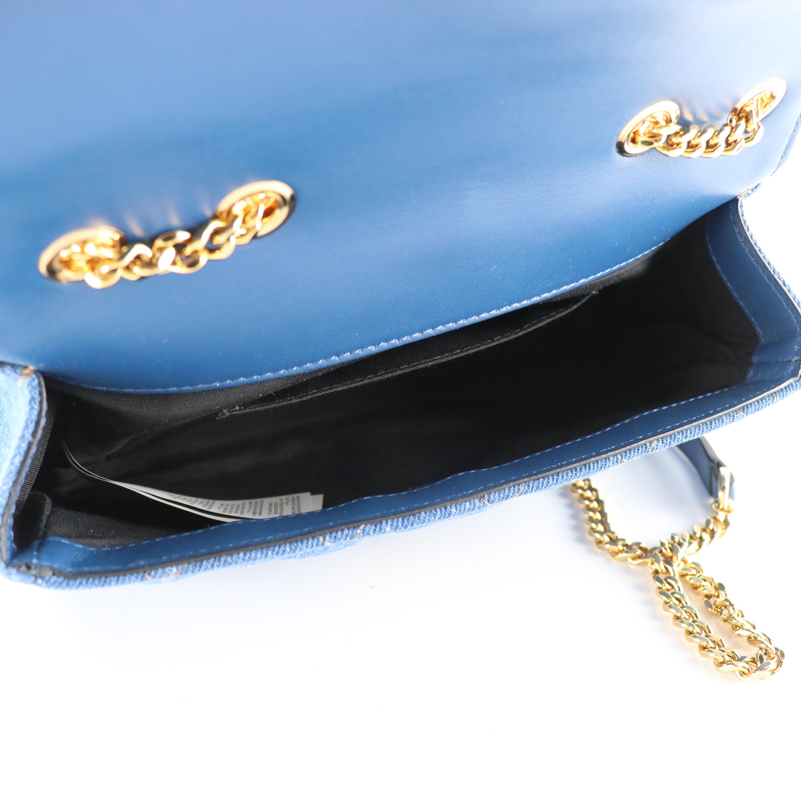 Versace Medusa Quilted Denim Chain Strap Bag