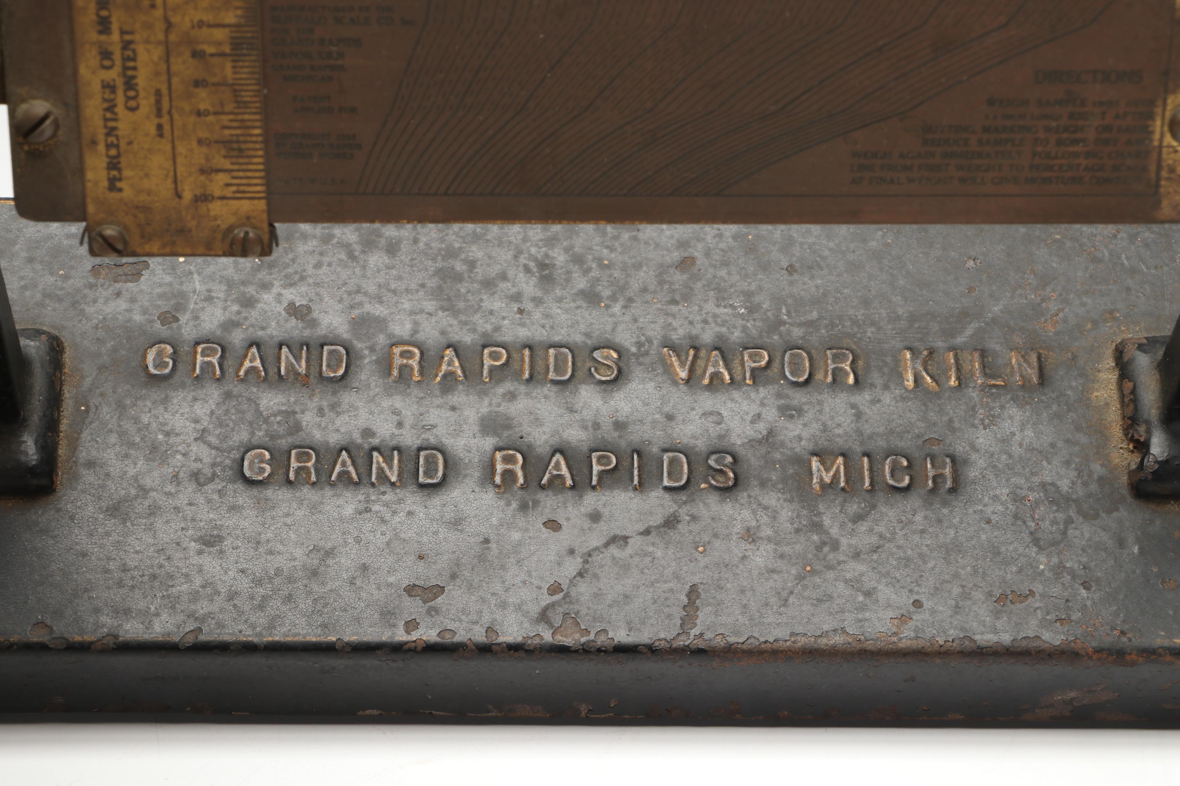 Grand Rapids Vapor Kiln Lumber Tester with Fire Department Insurance Plaque