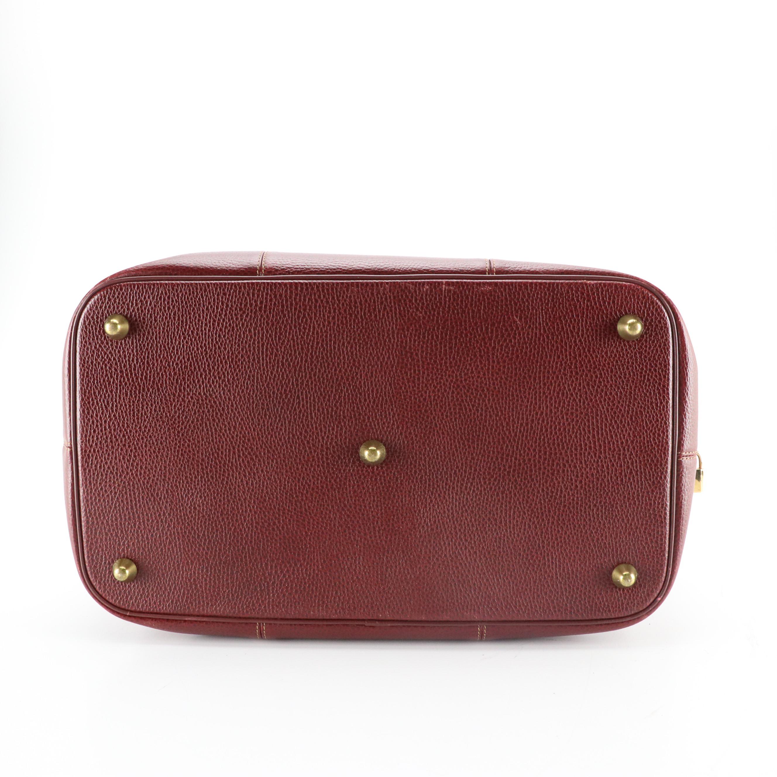 Cartier Must de Cartier Expandable Weekender Bag in Burgundy Leather