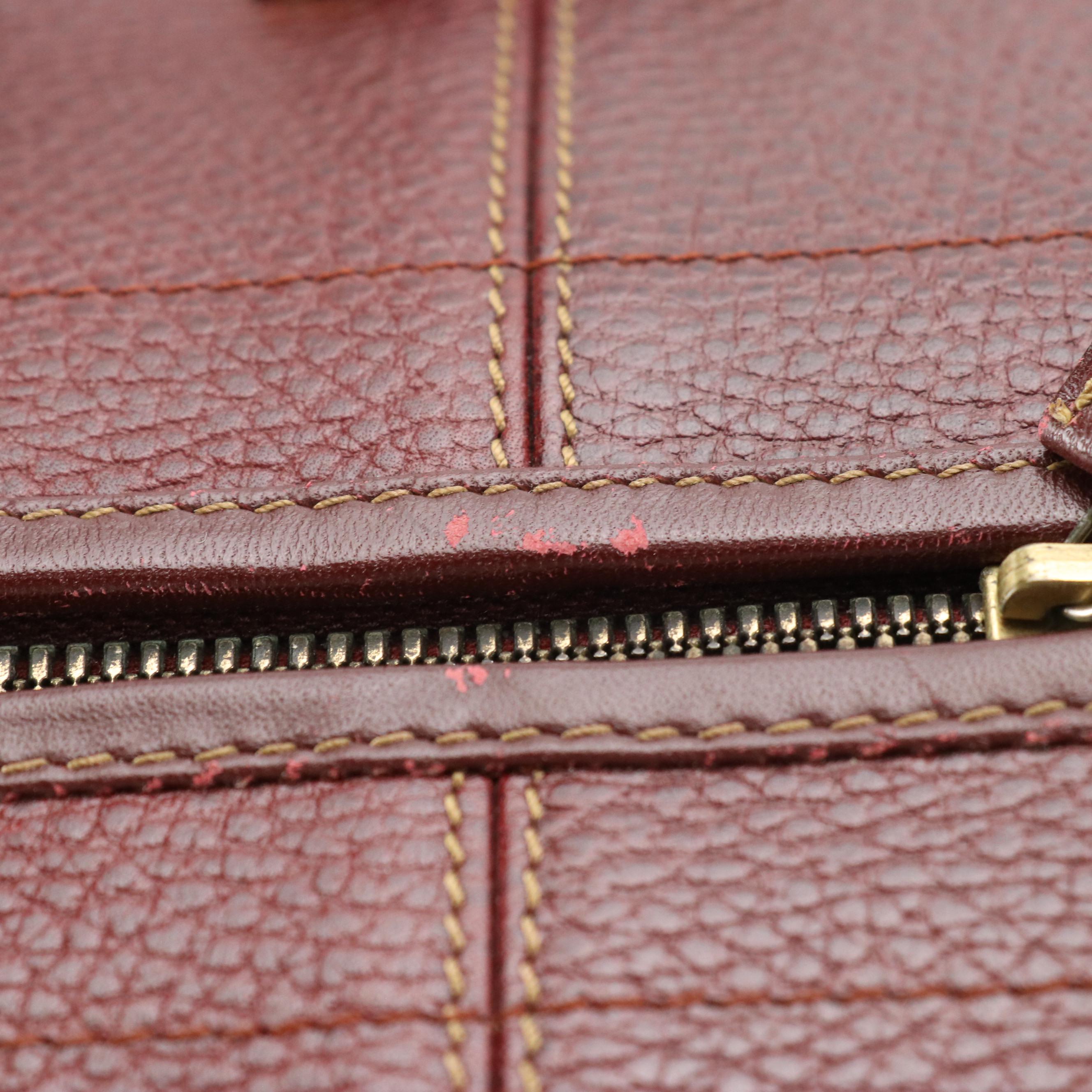 Cartier Must de Cartier Expandable Weekender Bag in Burgundy Leather
