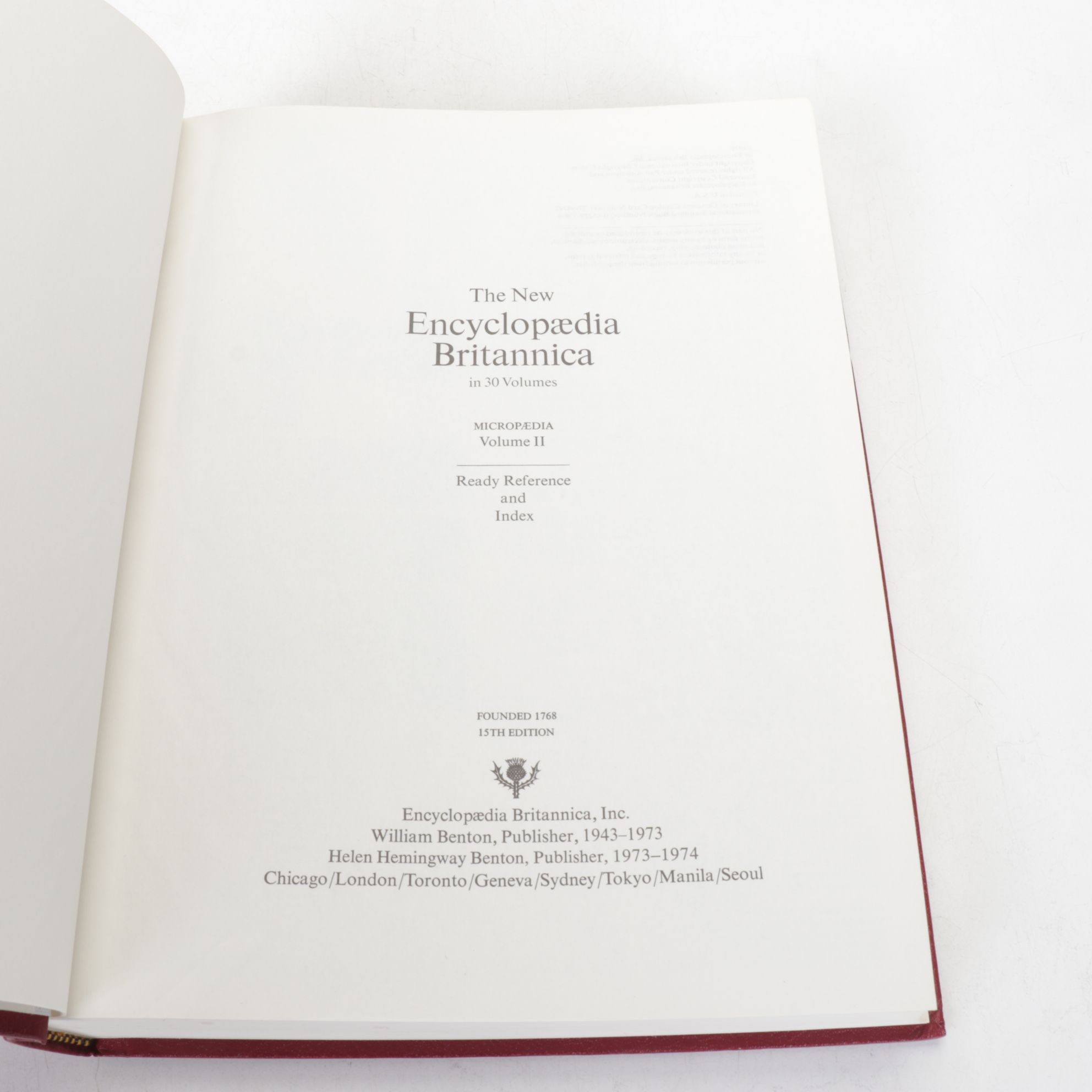 Encyclopædia Britannica 15th Ed. "Micropædia: Ready Reference and Index", 1979