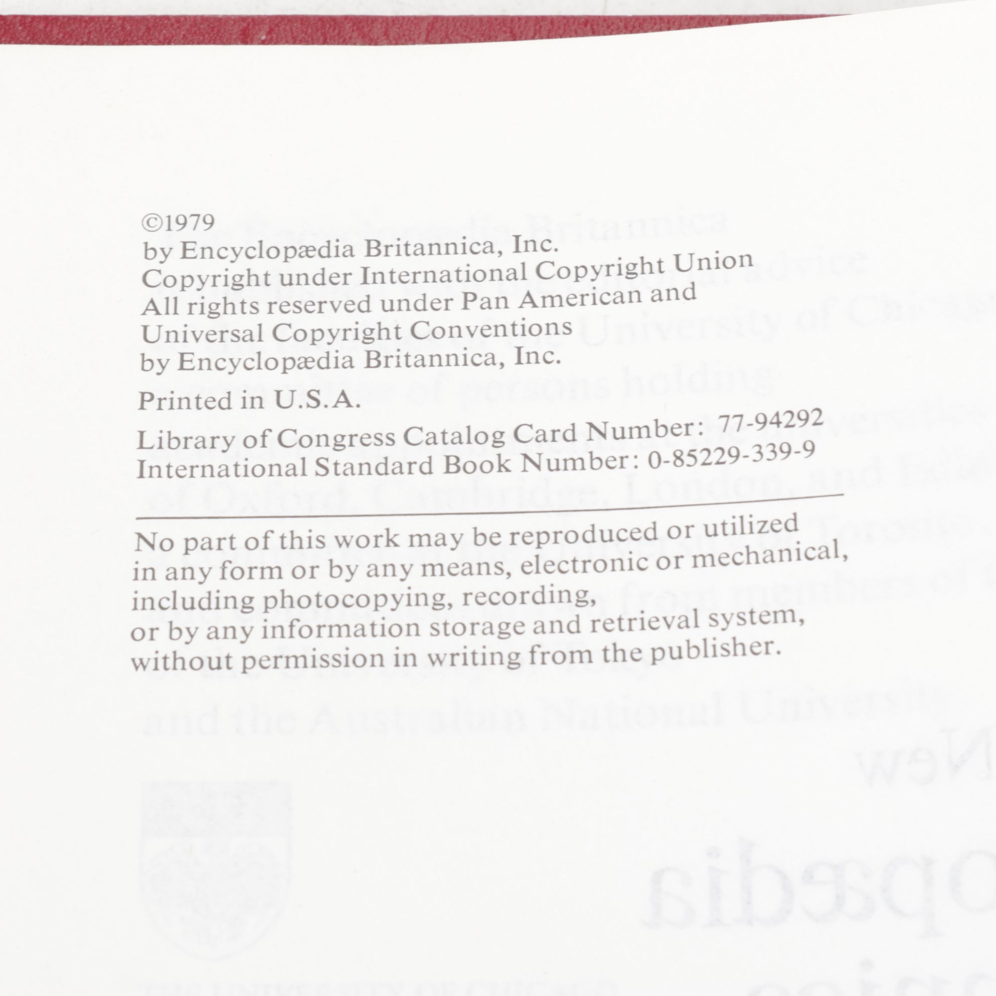 Encyclopædia Britannica 15th Ed. "Micropædia: Ready Reference and Index", 1979