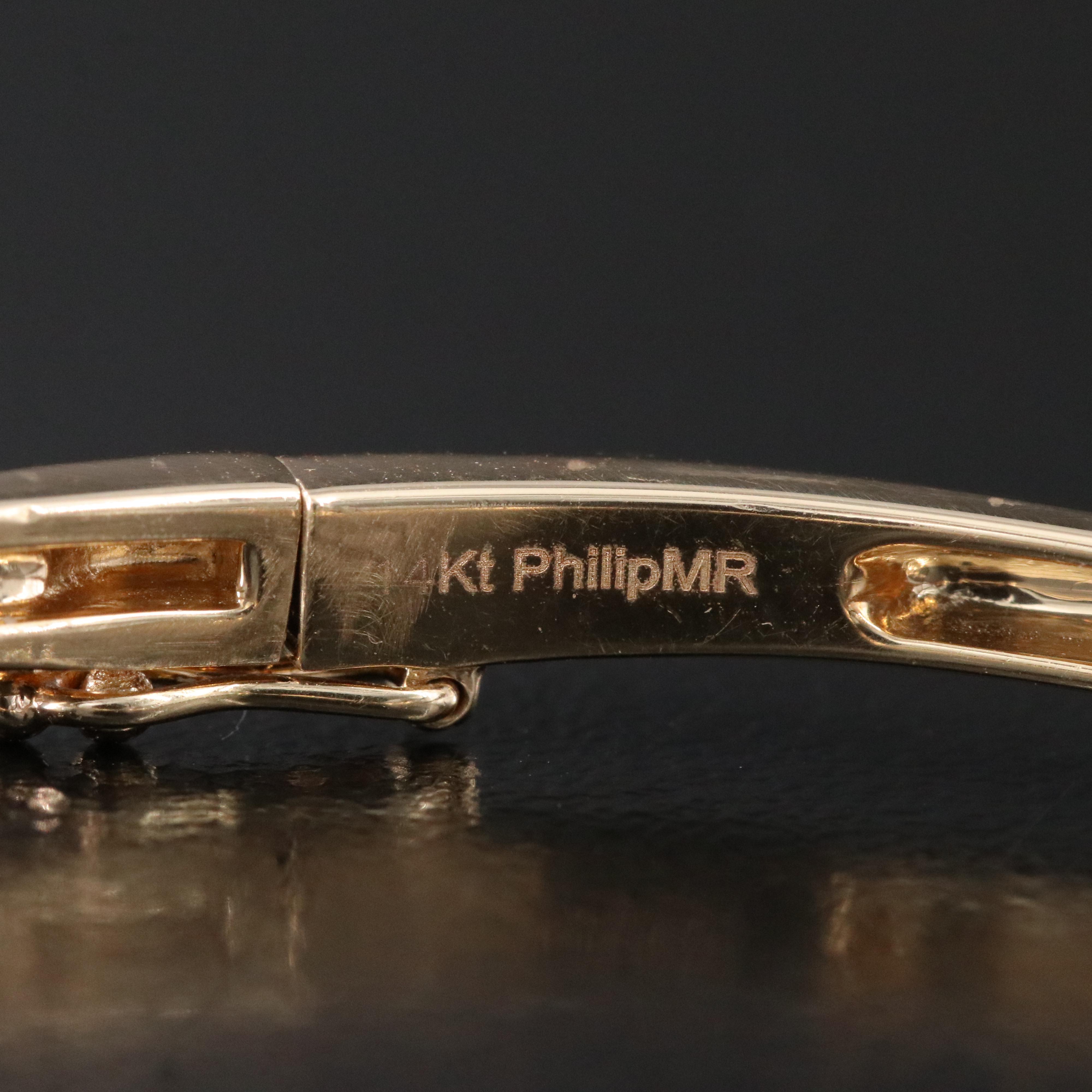 14K 1.08 CTW Diamond Hinged Bangle