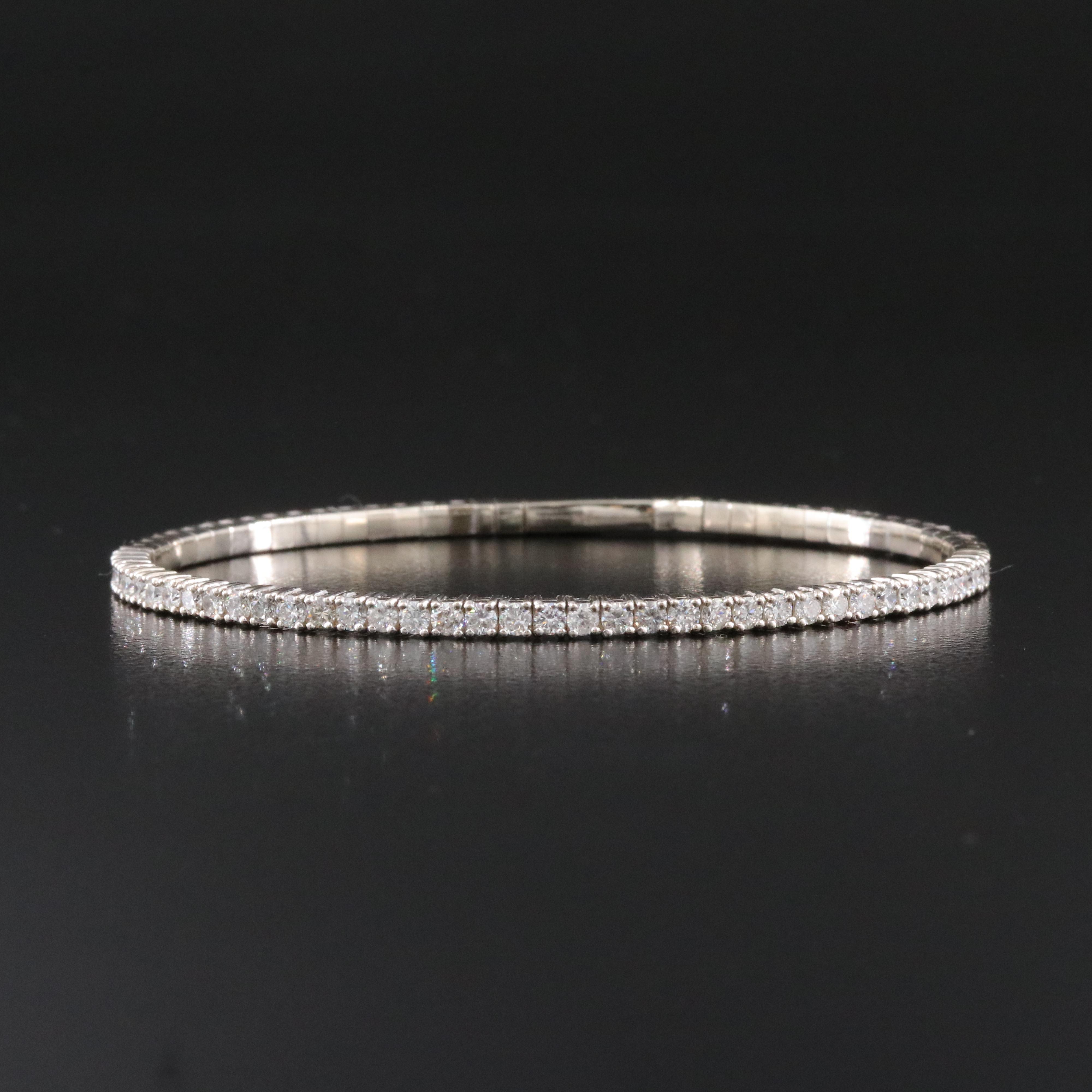 14K 1.67 CTW Diamond Flexible Bangle Bracelet