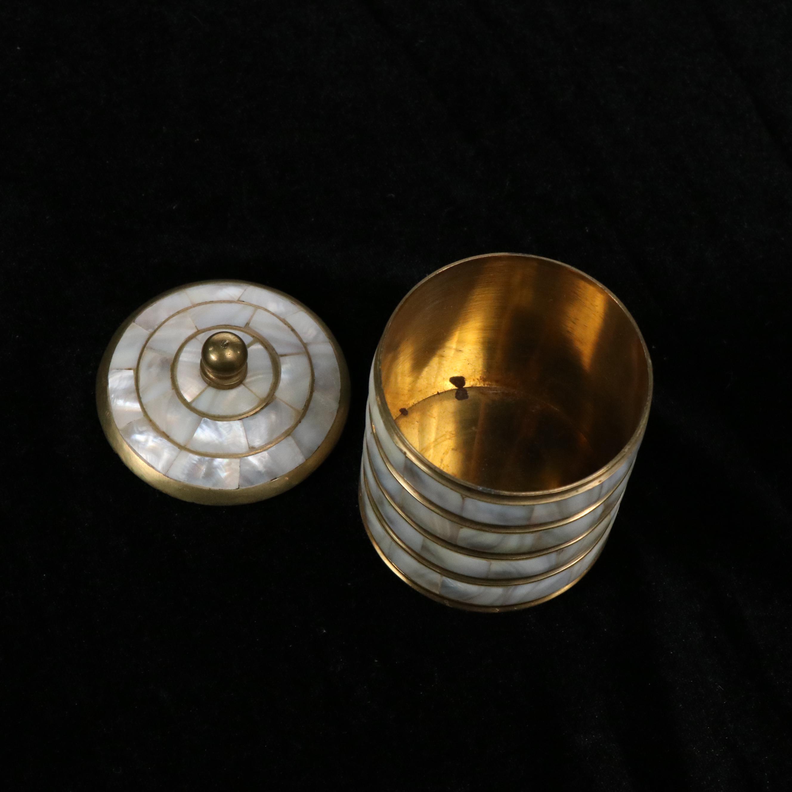 Mother-of-Pearl and Brass Decorative Box