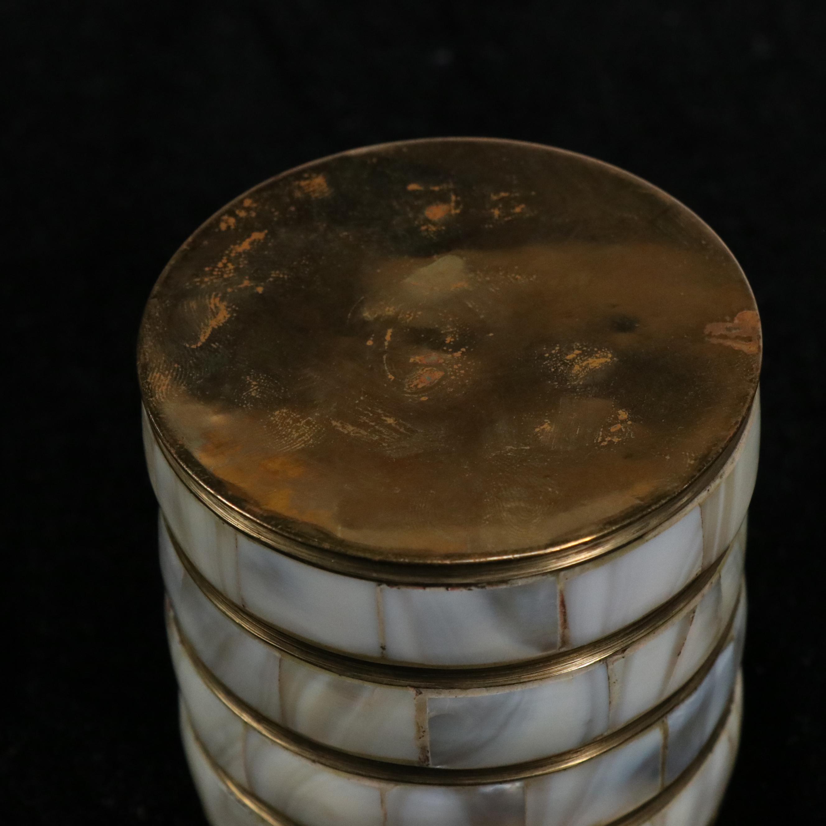 Mother-of-Pearl and Brass Decorative Box