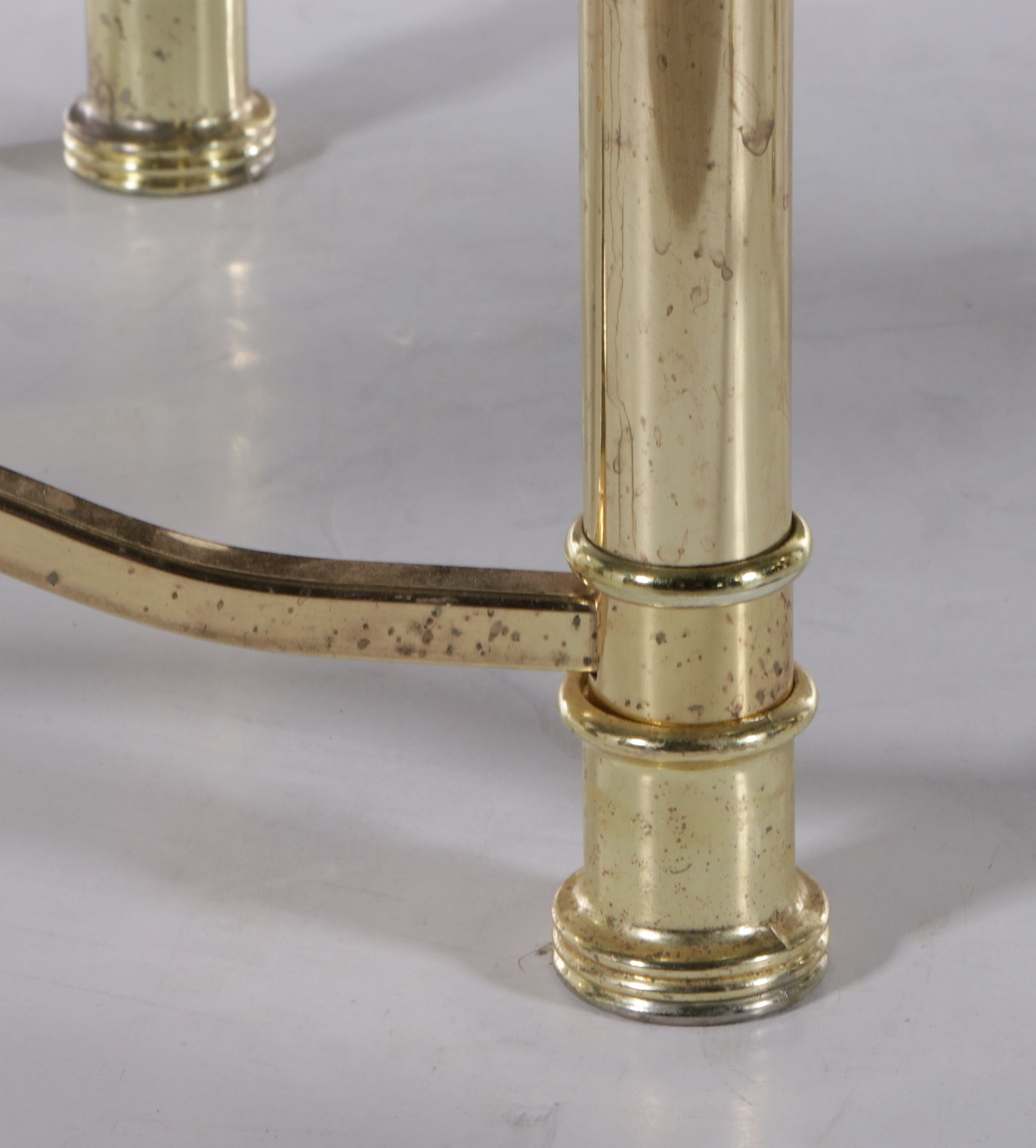 Hollywood Regency Style Brass Glass Top Coffee and Side Tables